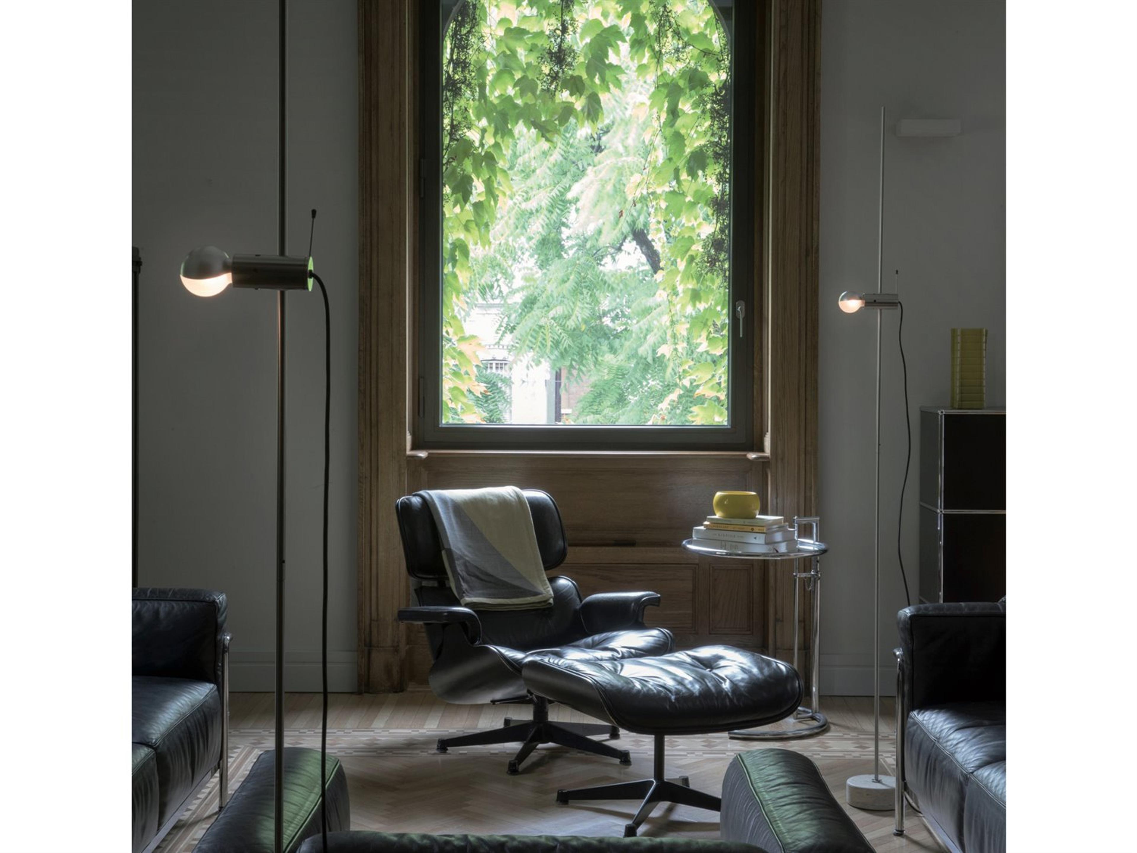 Oluce Agnoli Satin Nickel Floor Lamp