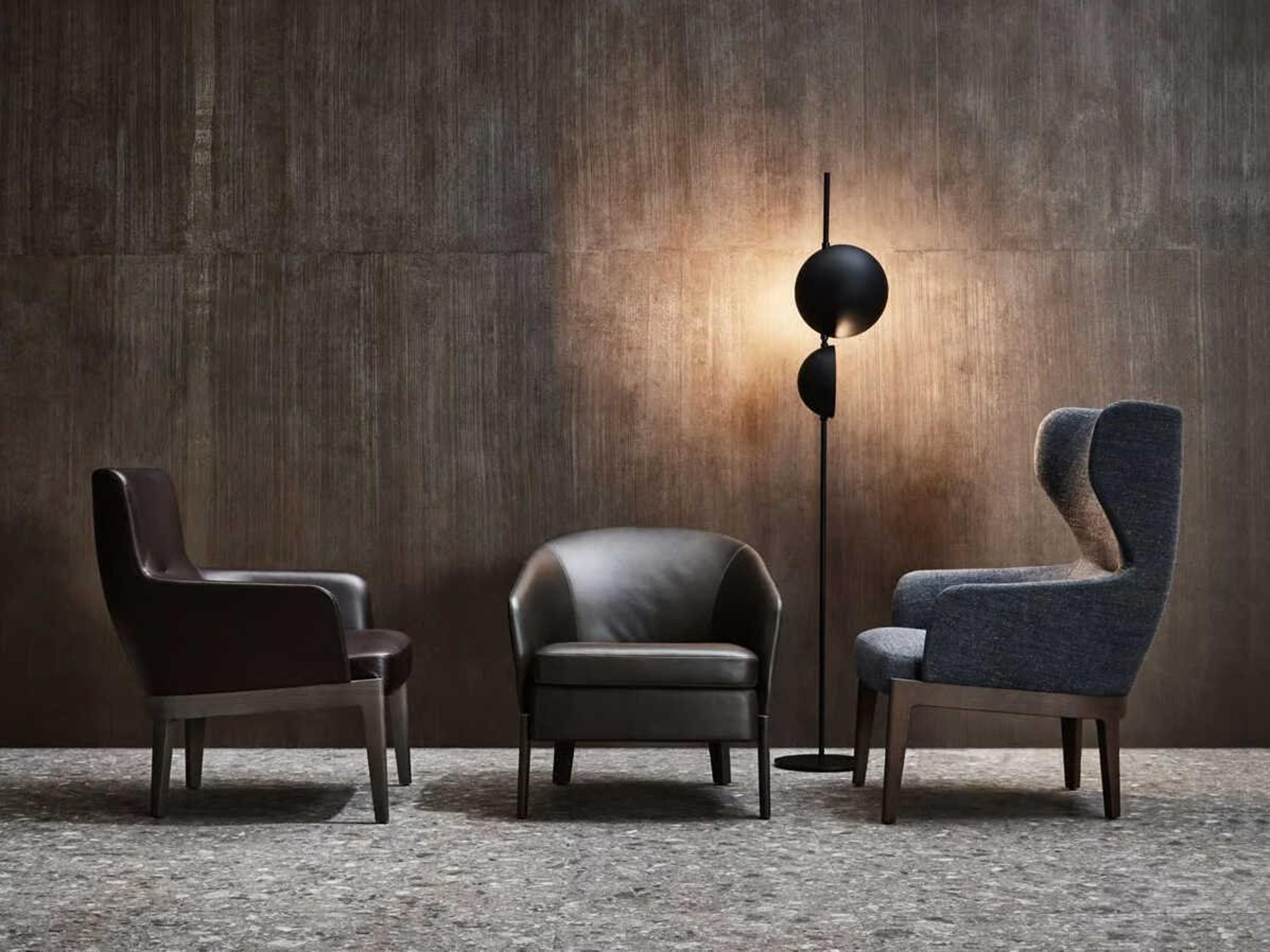 Oluce Superluna Matt Black LED Floor Lamp