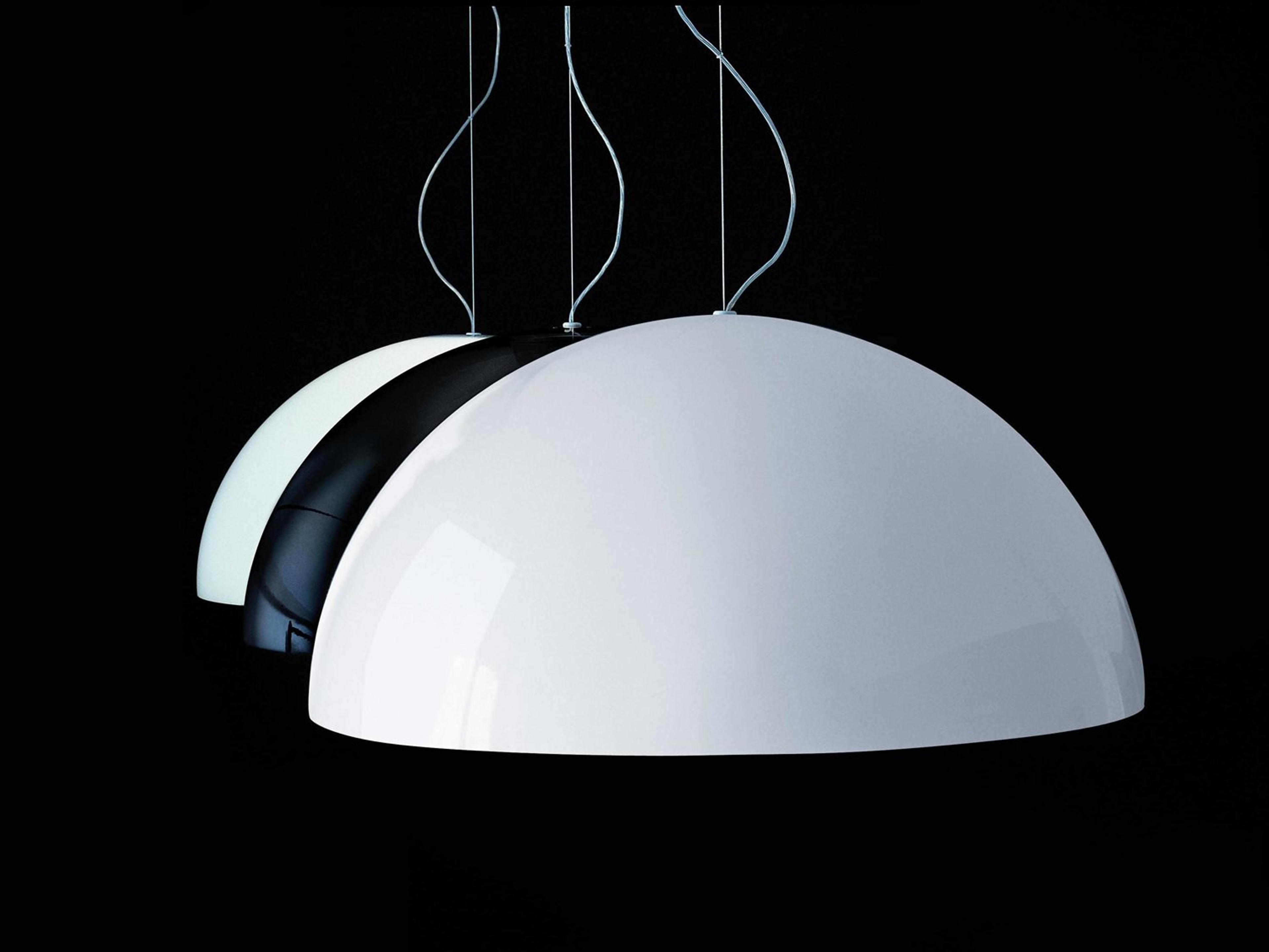 Oluce Sonora 2-Light Opaline White Dome Pendant