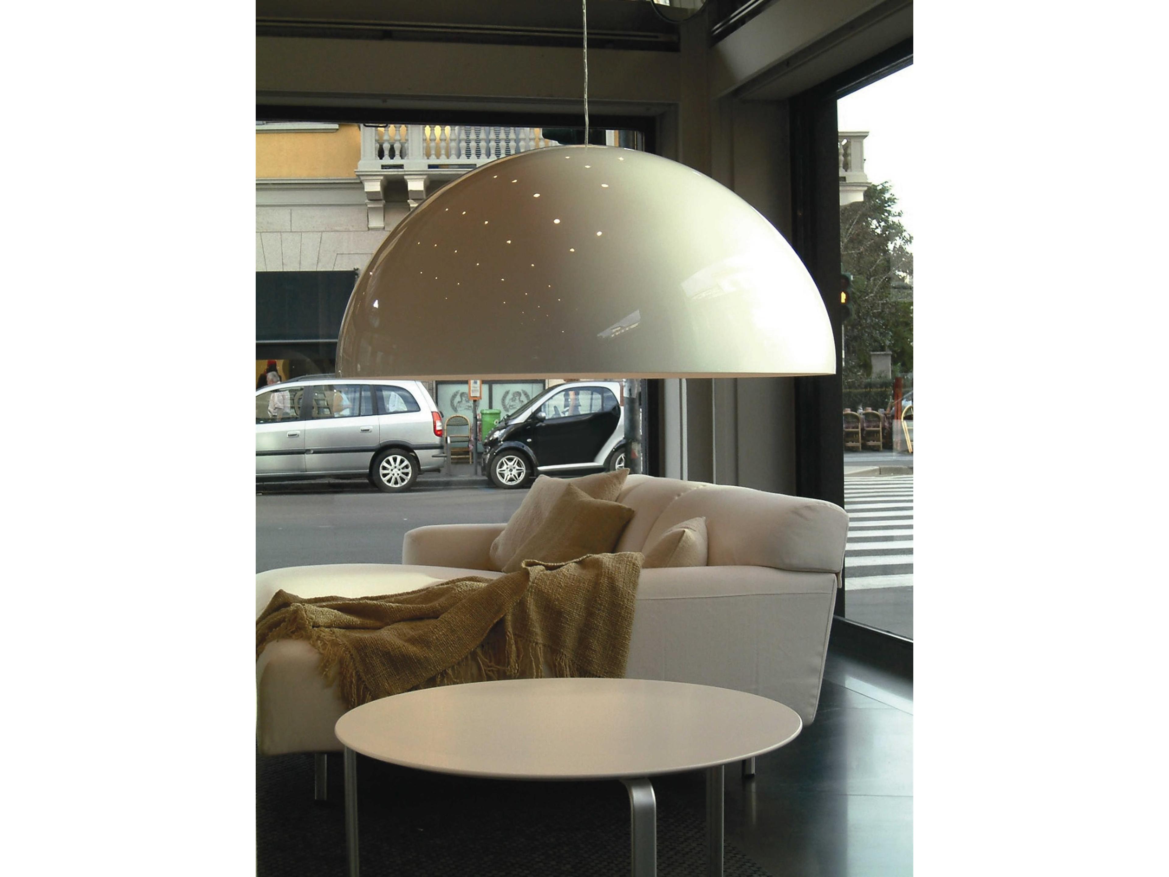 Oluce Sonora 2-Light Opaline White Dome Pendant