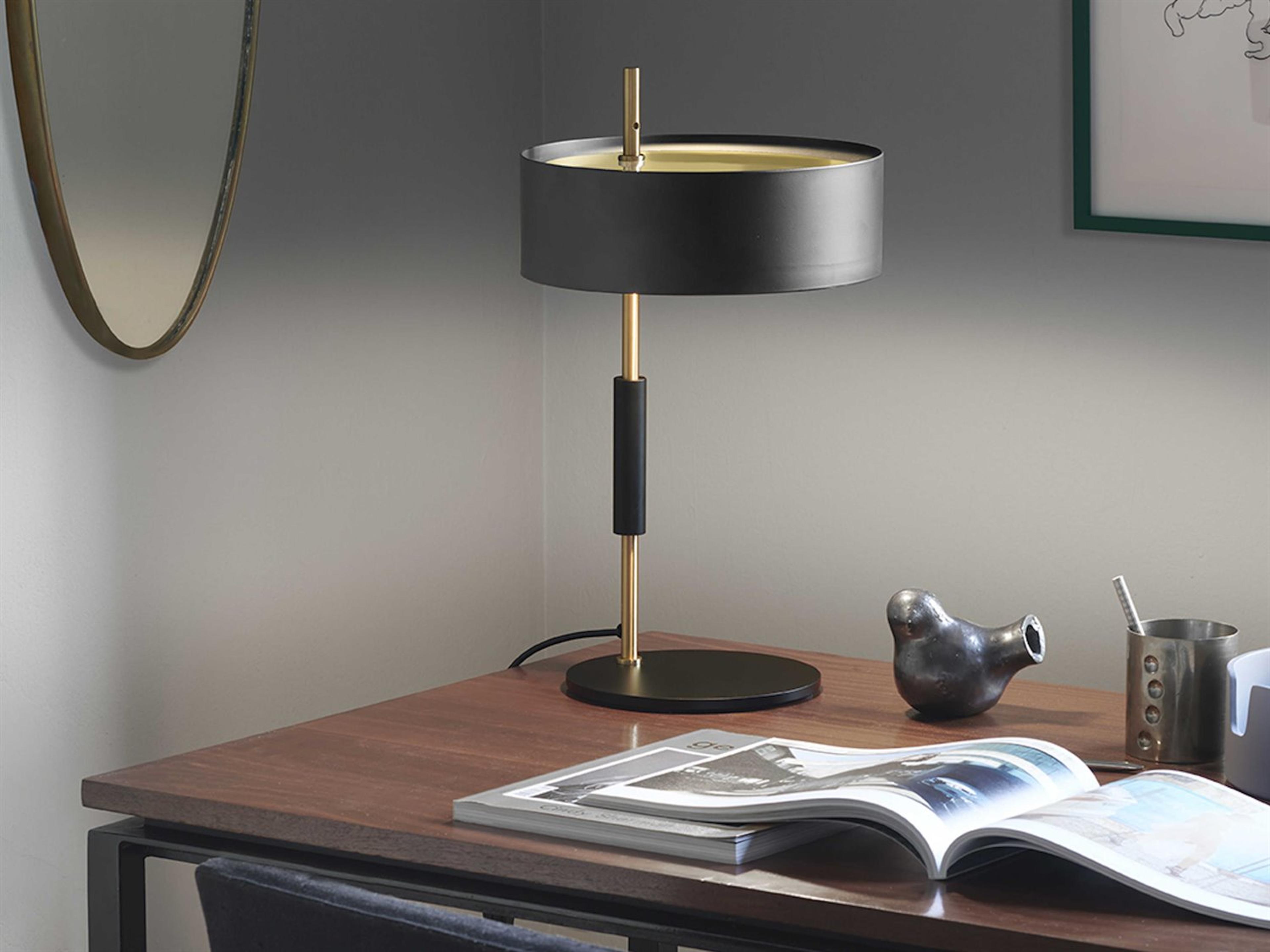 Oluce-1953 Matt Black Satin Gold Table Lamp