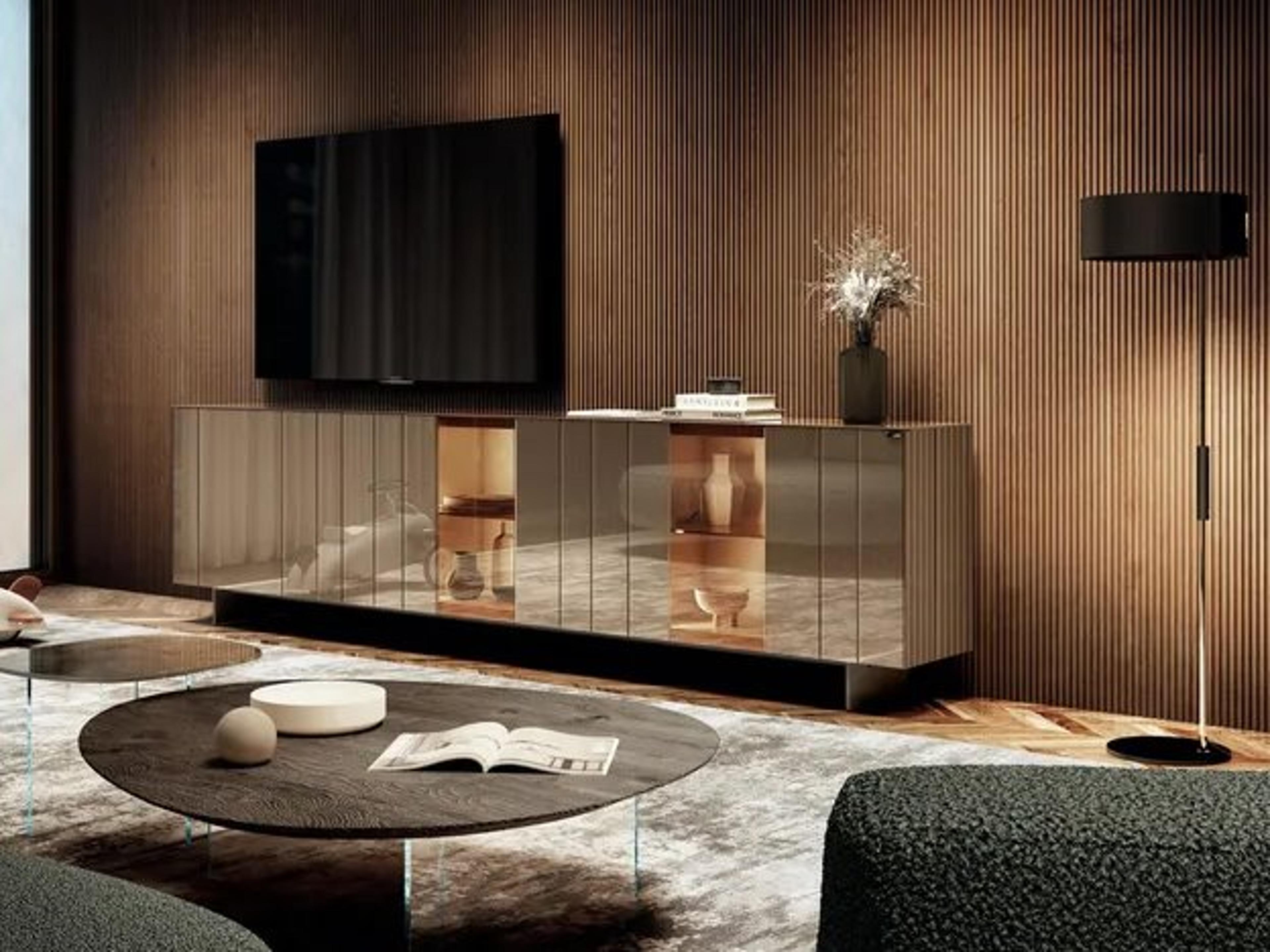 Oluce- Matt Black Satin Gold Floor Lamp