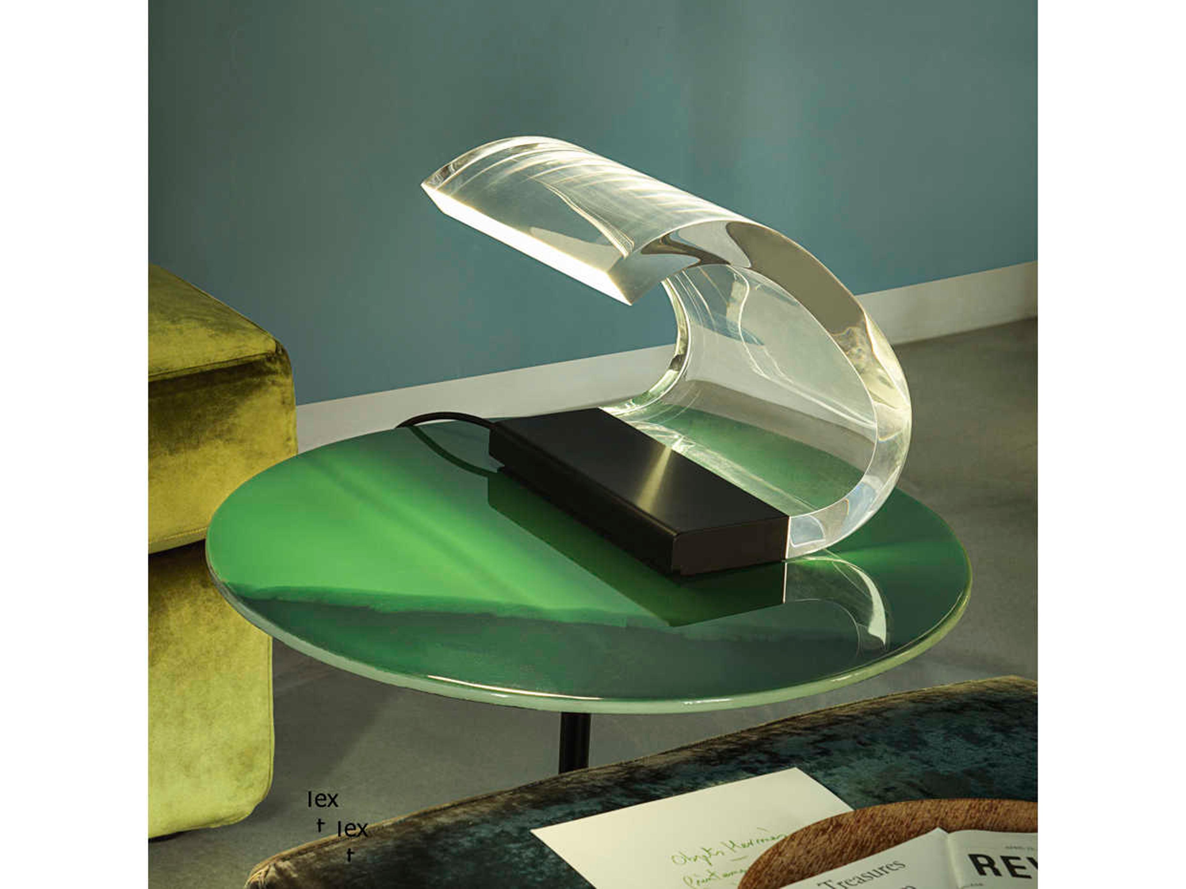 Oluce Acrilica Black Transparent LED Table Lamp