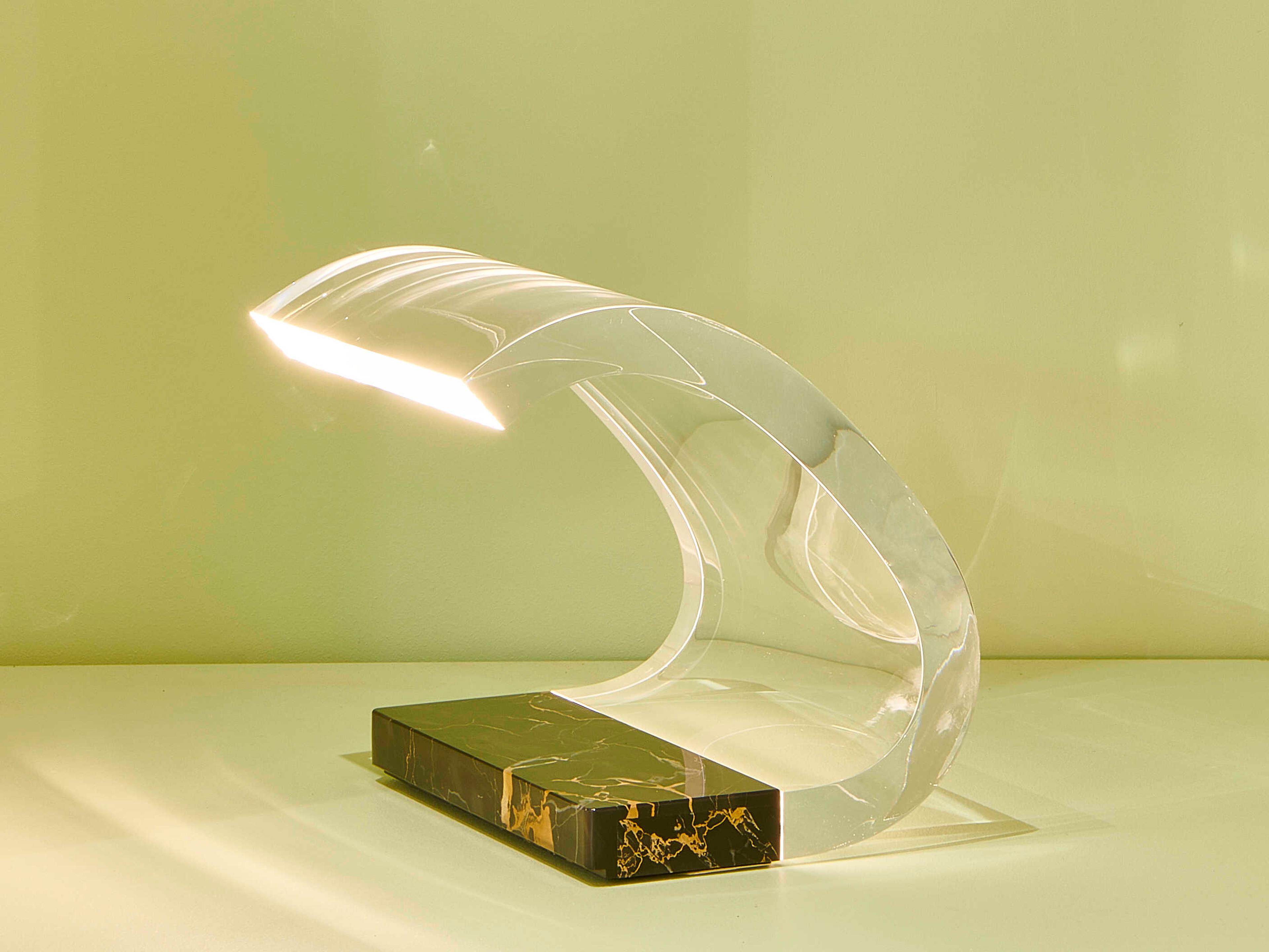 Oluce Acrilica Black Table Lamp