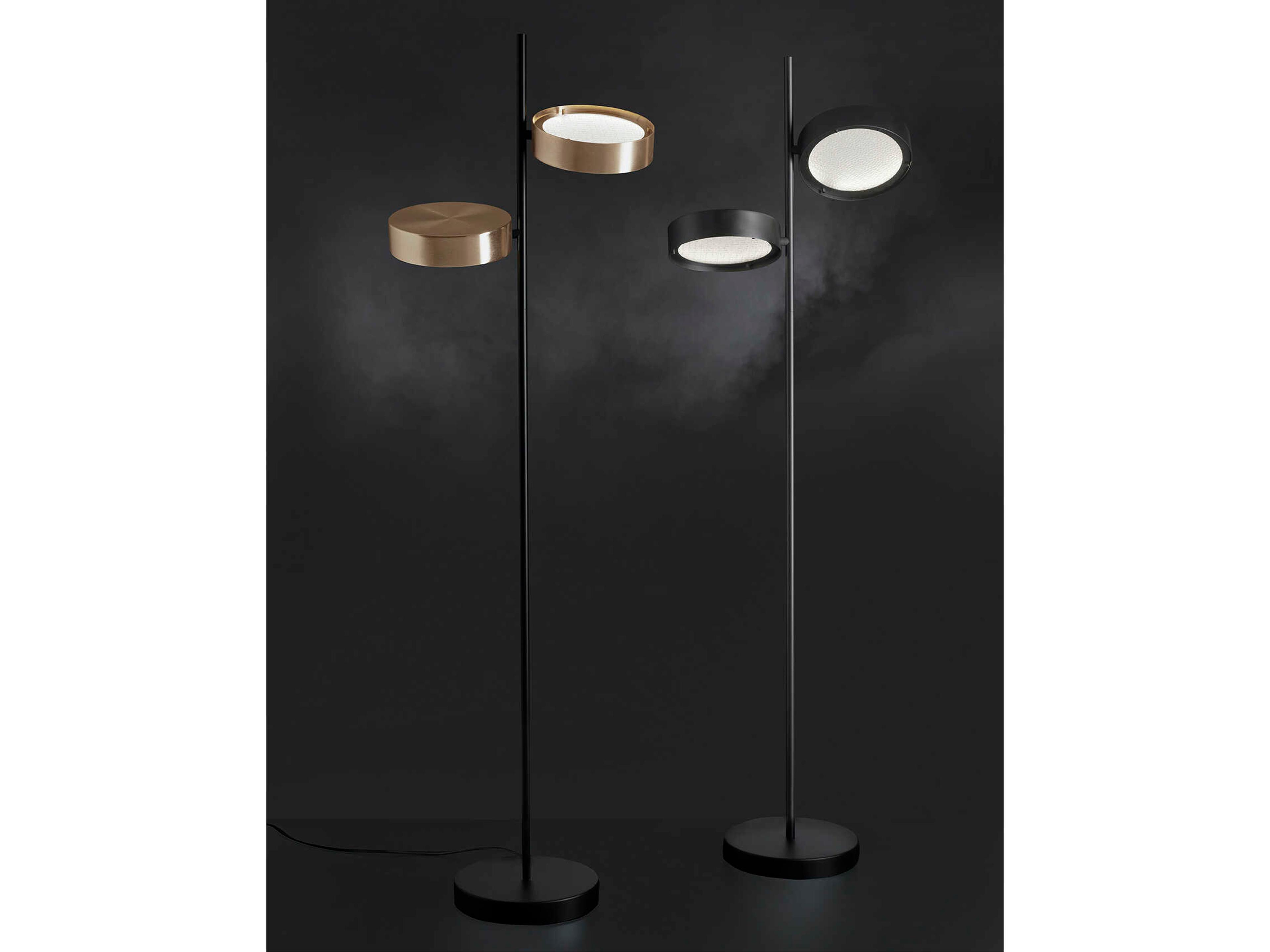 Oluce Berlin Matt Black Anodic Brass Gold Floor Lamp