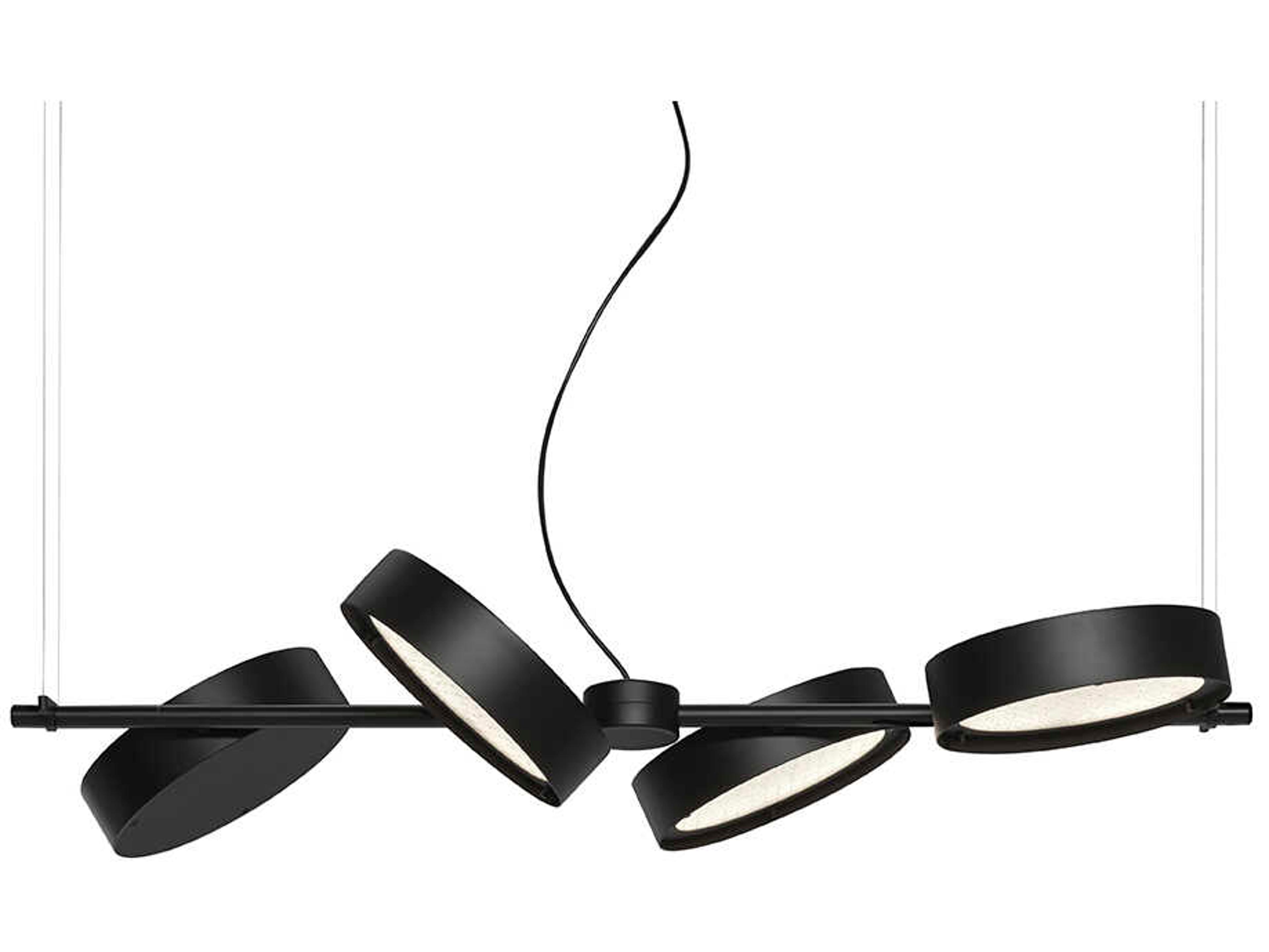 Berlin 4-Light Matt Black Round Island Pendant