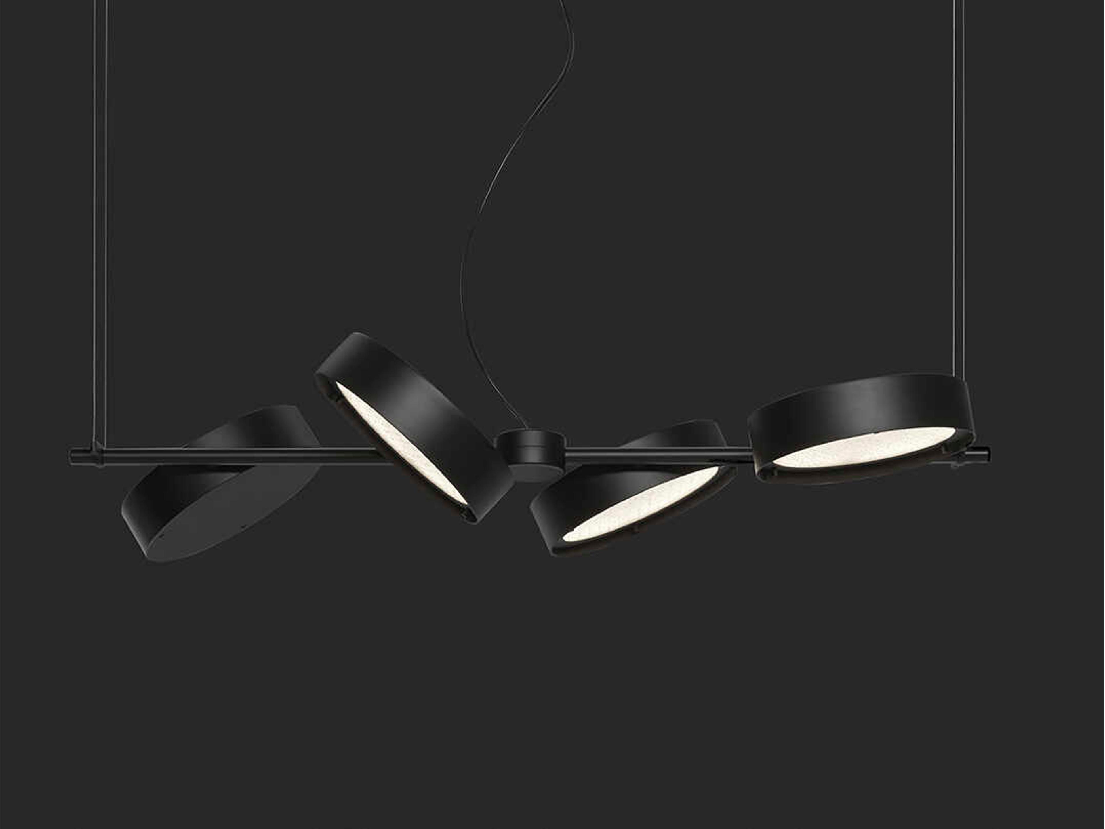Oluce Berlin 4-Light Matt Black Round Island Pendant