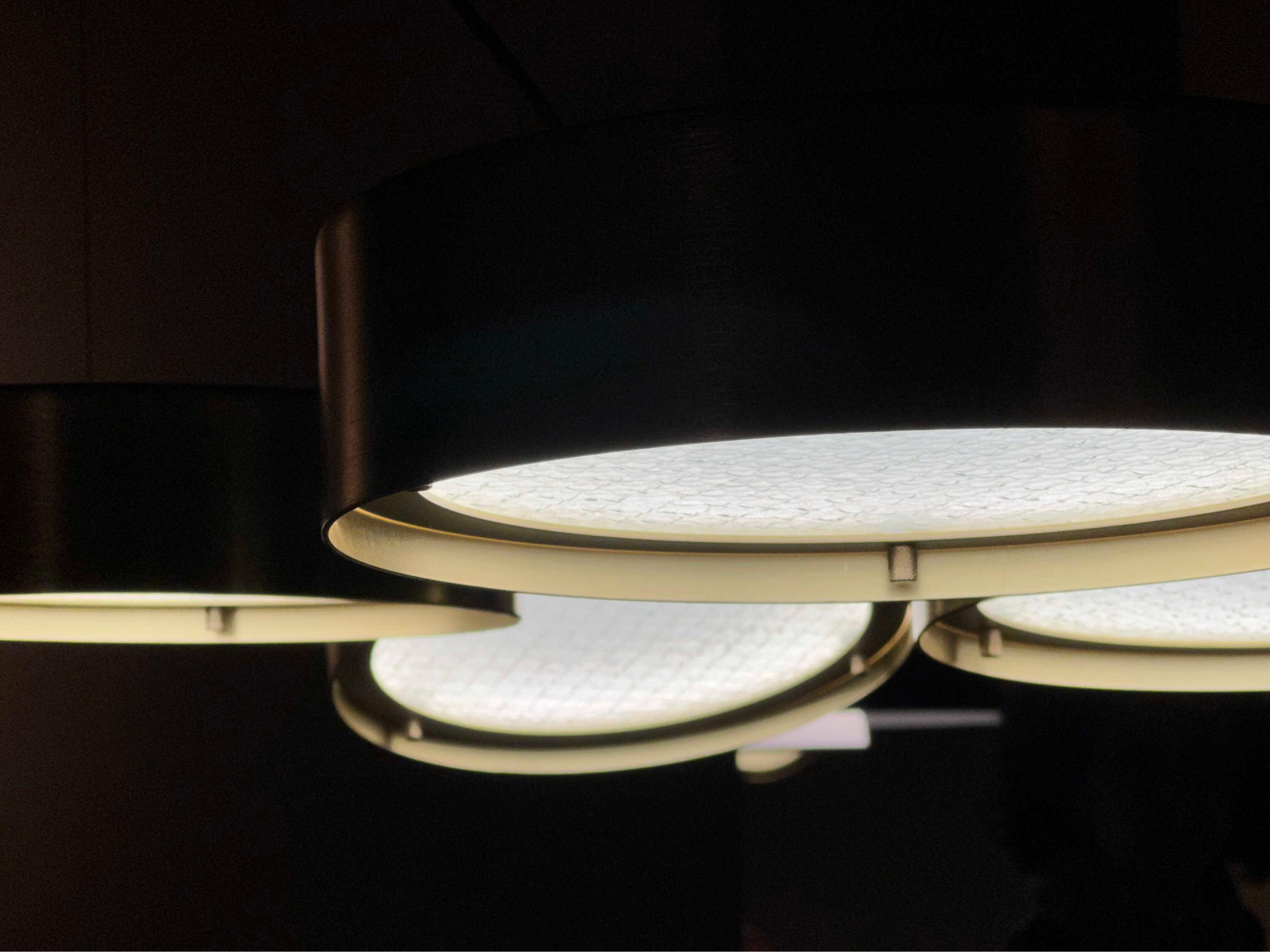 Oluce Berlin 4-Light Matt Black Round Island Pendant