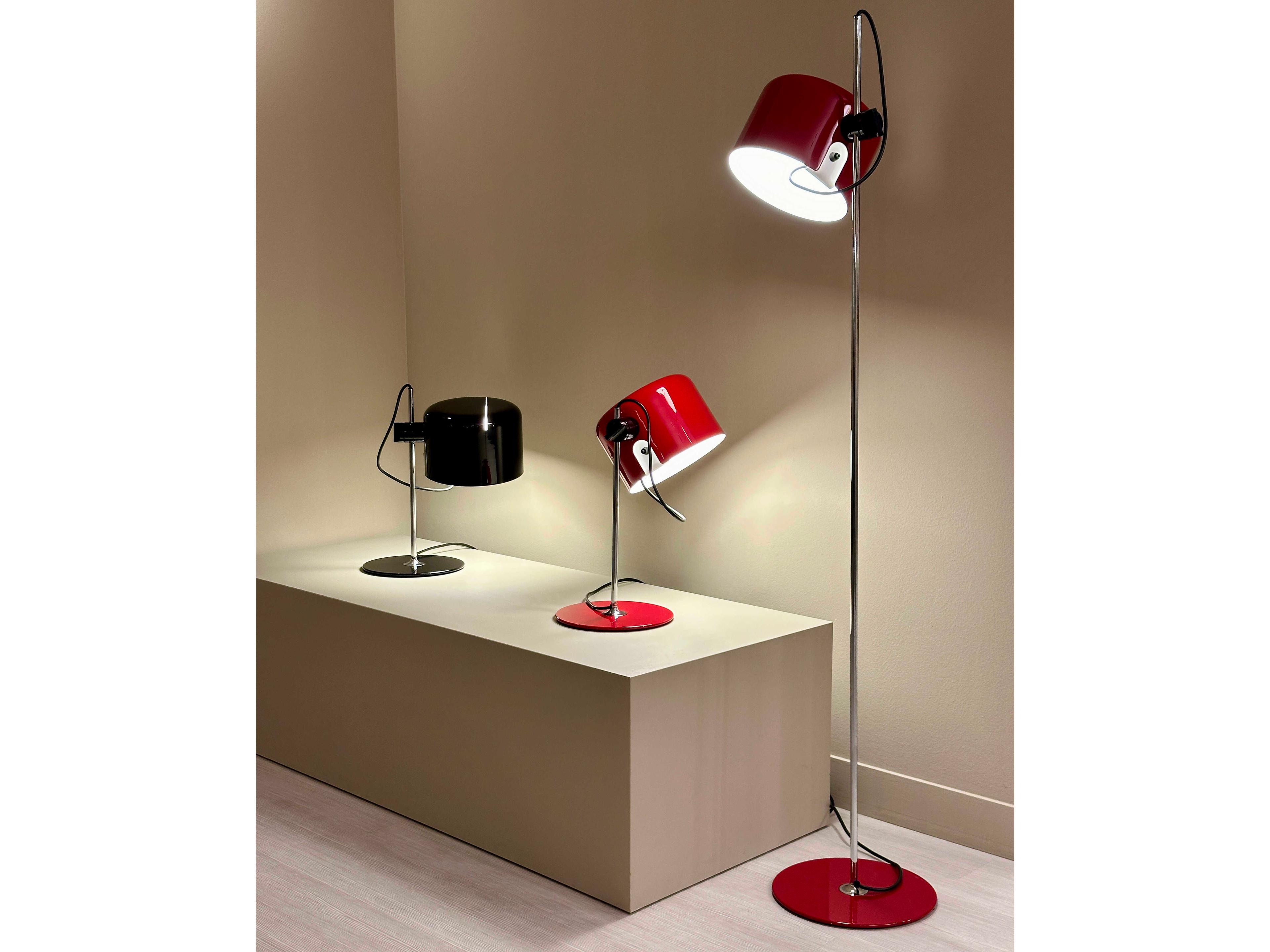 Oluce Coupe Red Floor Lamp