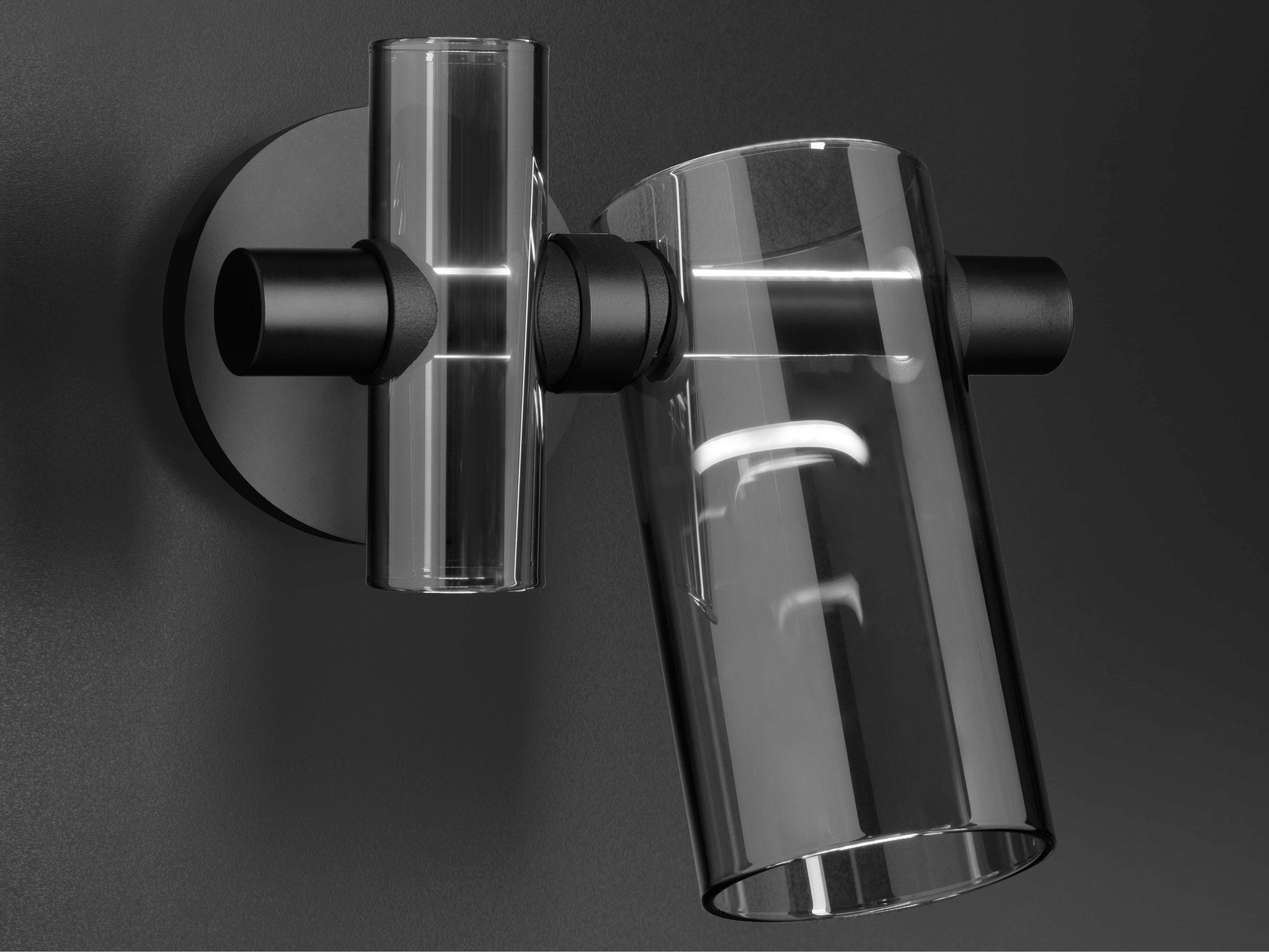 Oluce Dancing Glass 2-Light Smokey Gray Wall Sconce