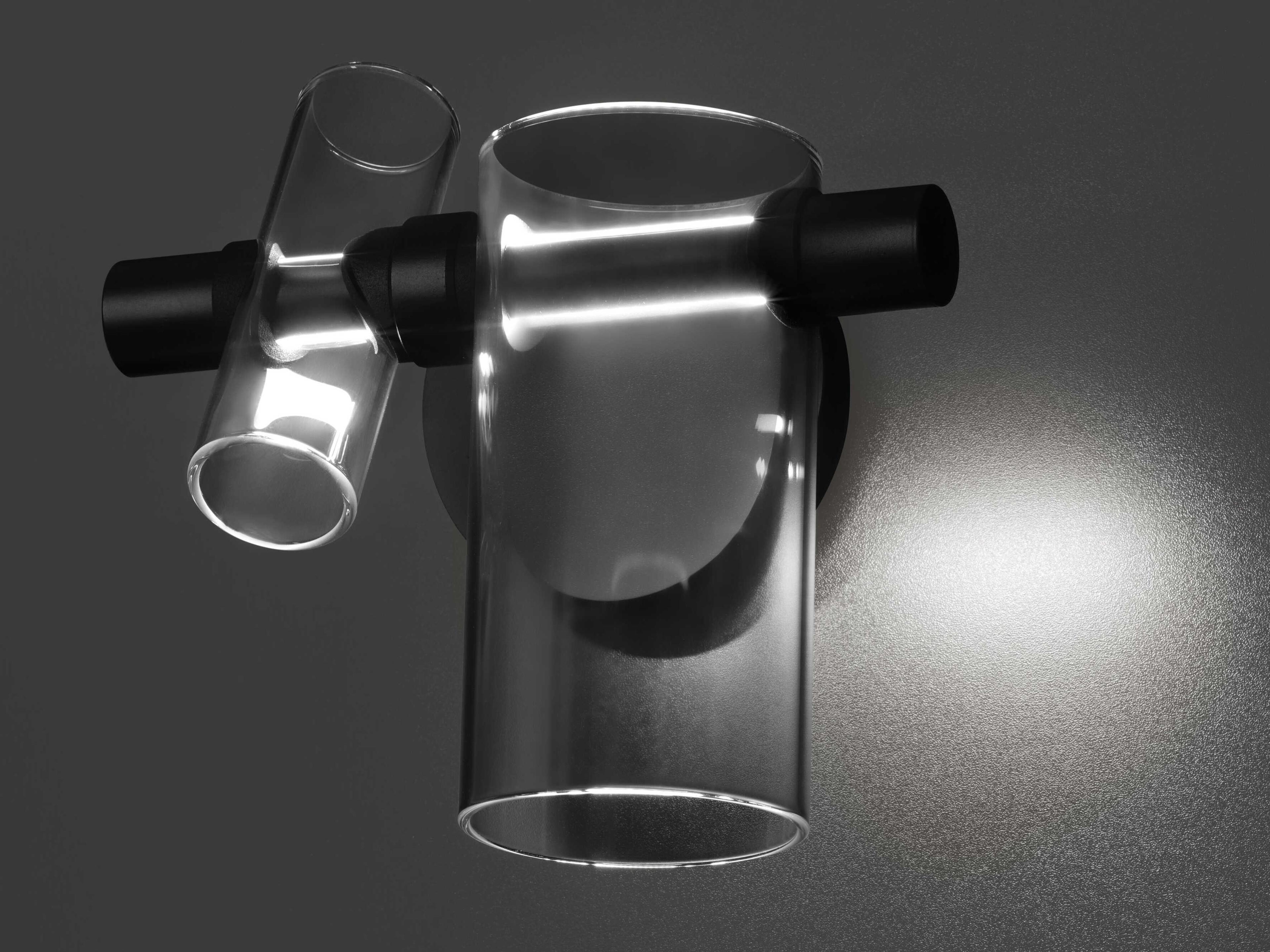 Oluce Dancing Glass 2-Light Smokey Gray Wall Sconce