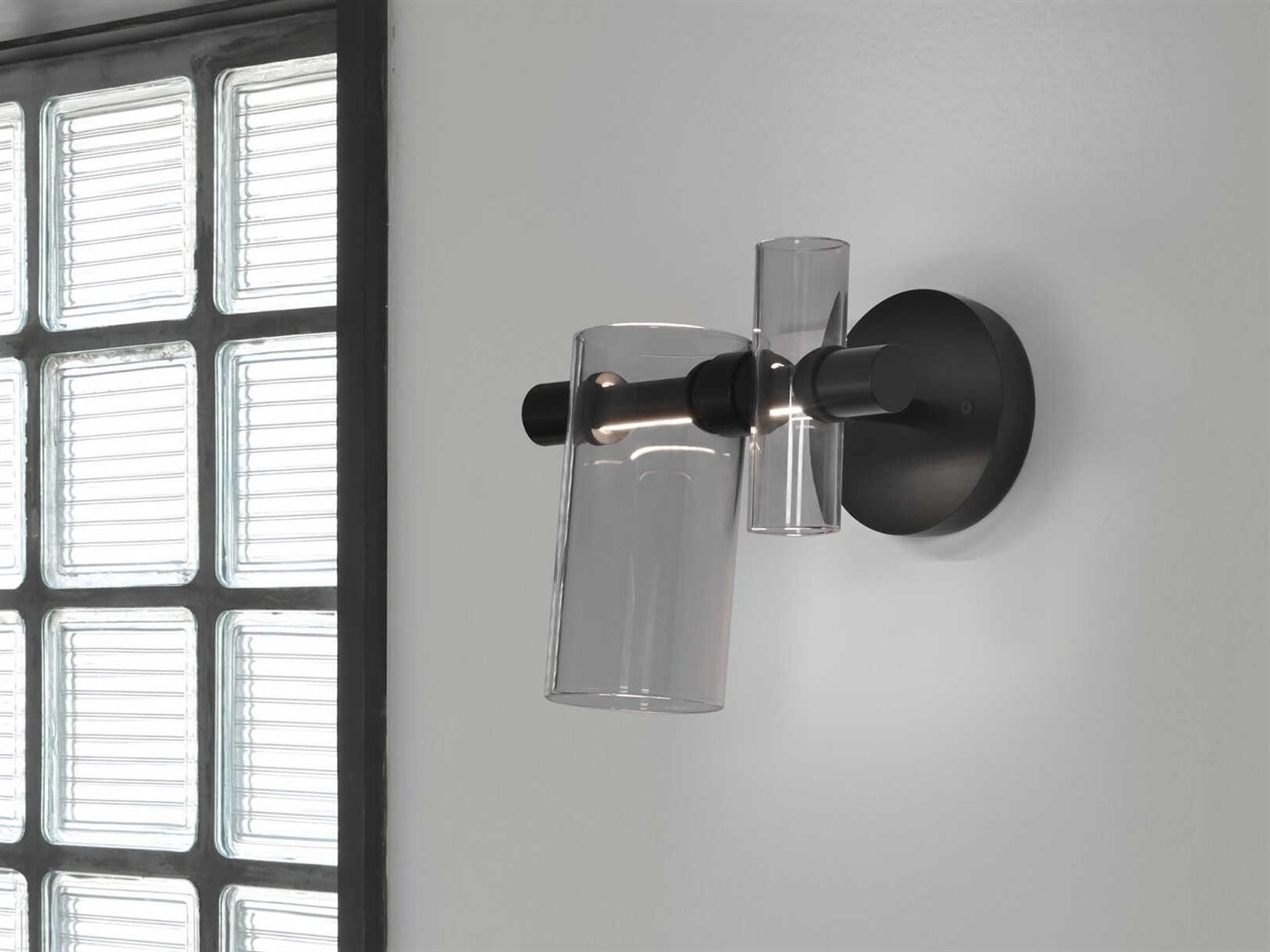 Oluce Dancing Glass 2-Light Smokey Gray Wall Sconce