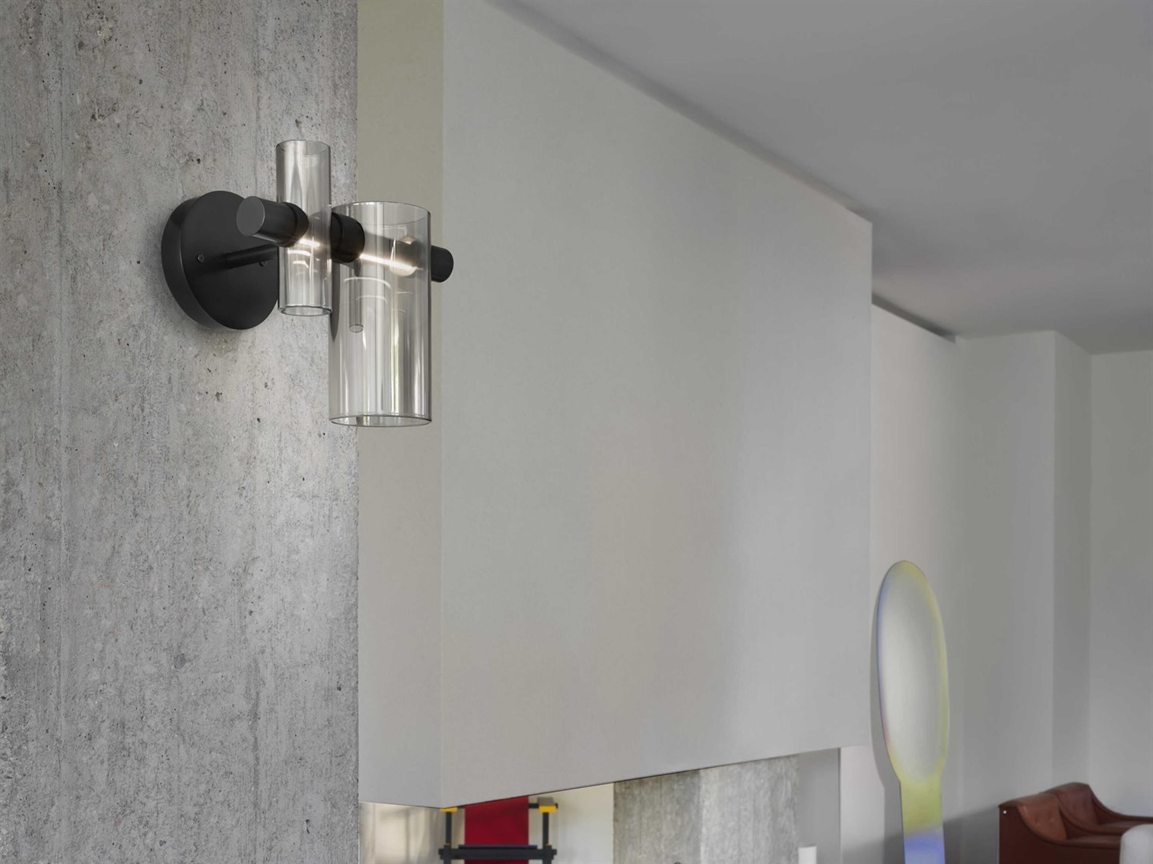 Oluce Dancing Glass 2-Light Transparent Clear Wall Sconce