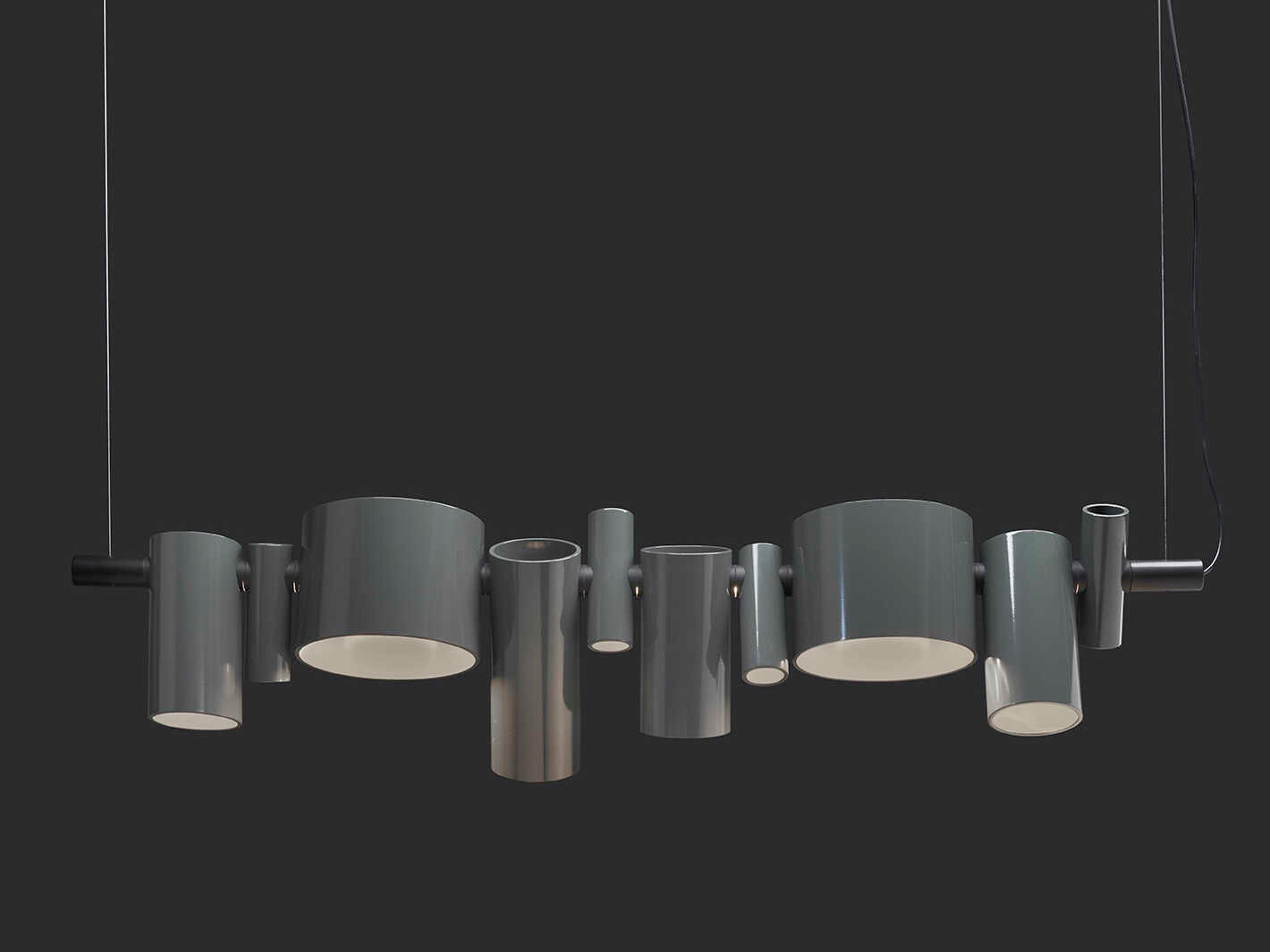 Oluce Dancing Queen 1-Light Lacquered Grey Geometric Island Pendant