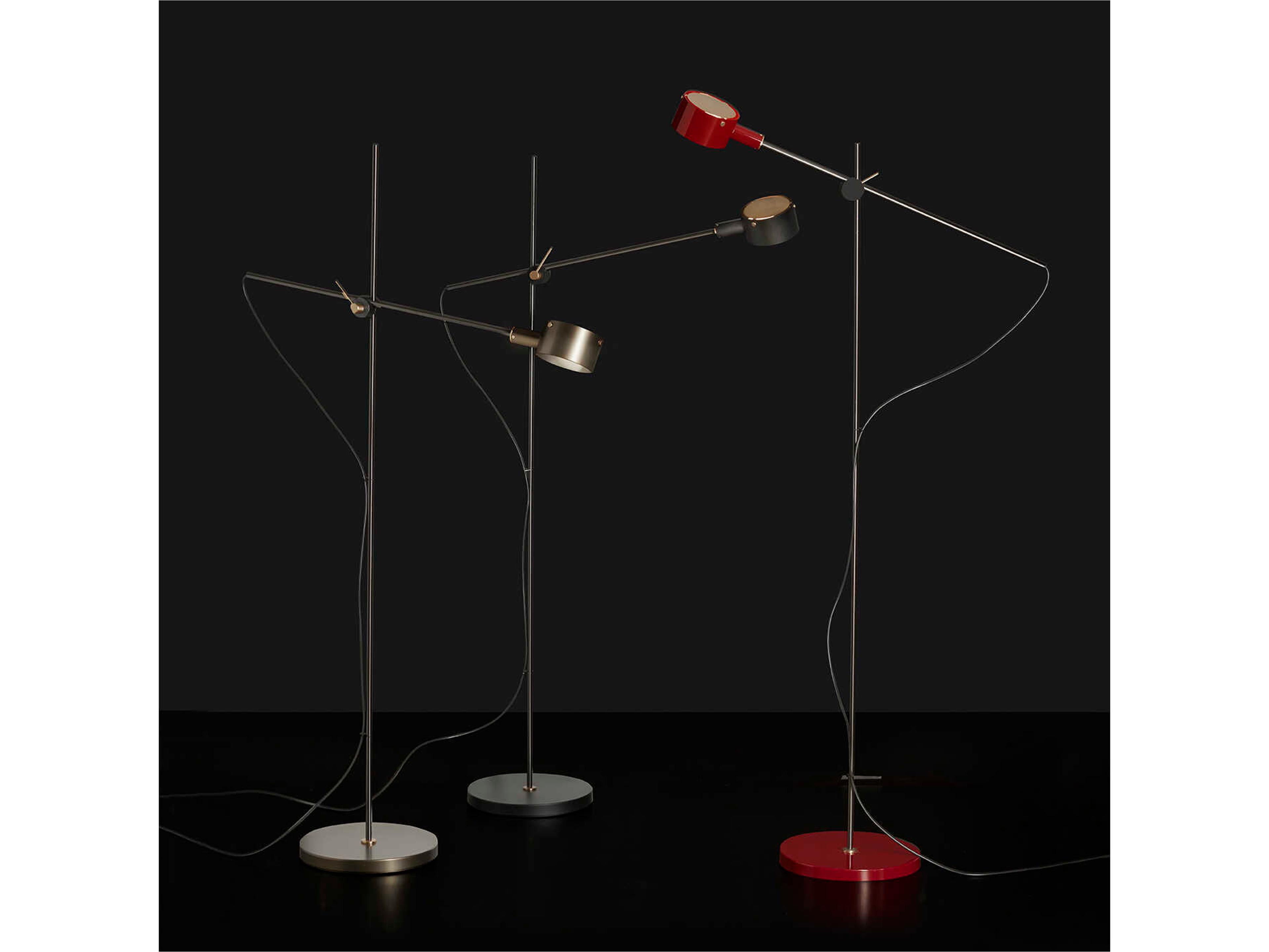 Oluce G.O. Matt Black LED Floor Lamp