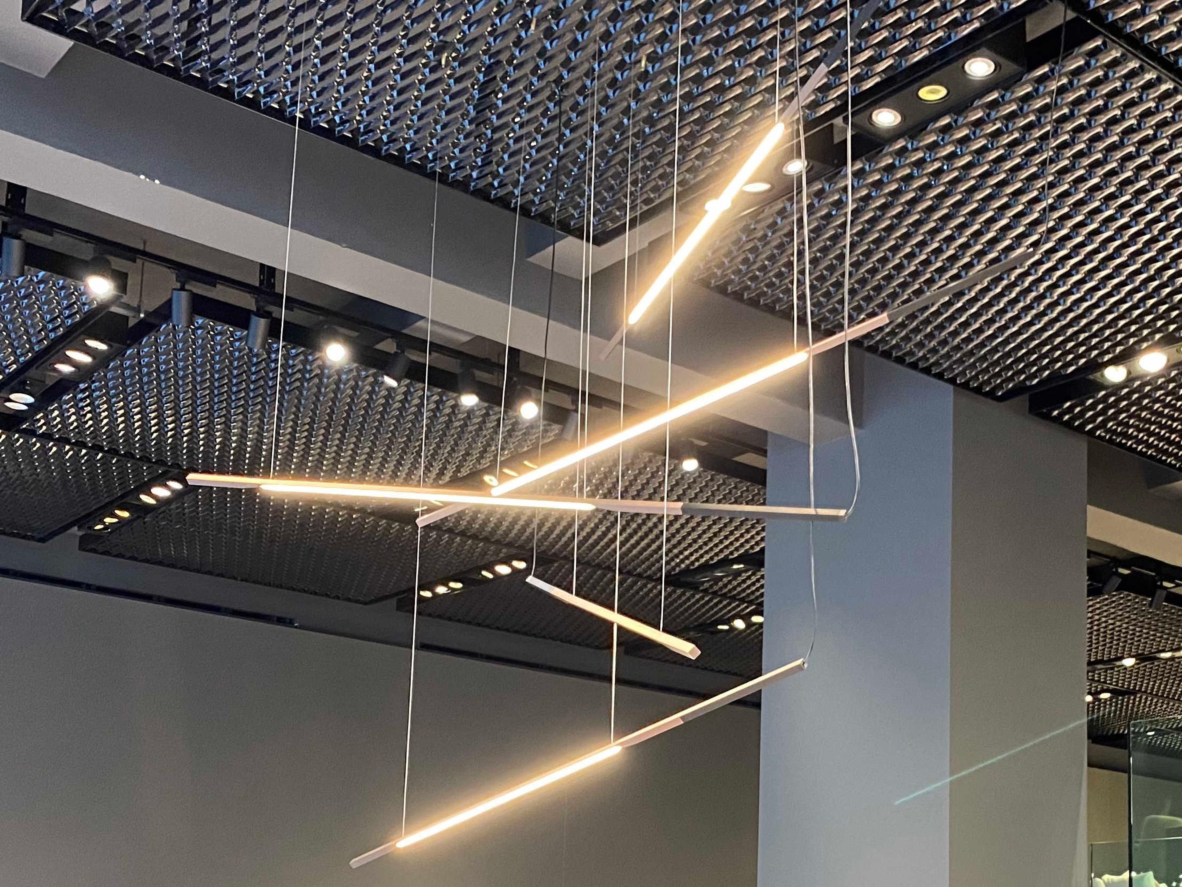 Oluce Ilo 1-Light Matt Black Anodized Bronze LED Linear Island Pendant