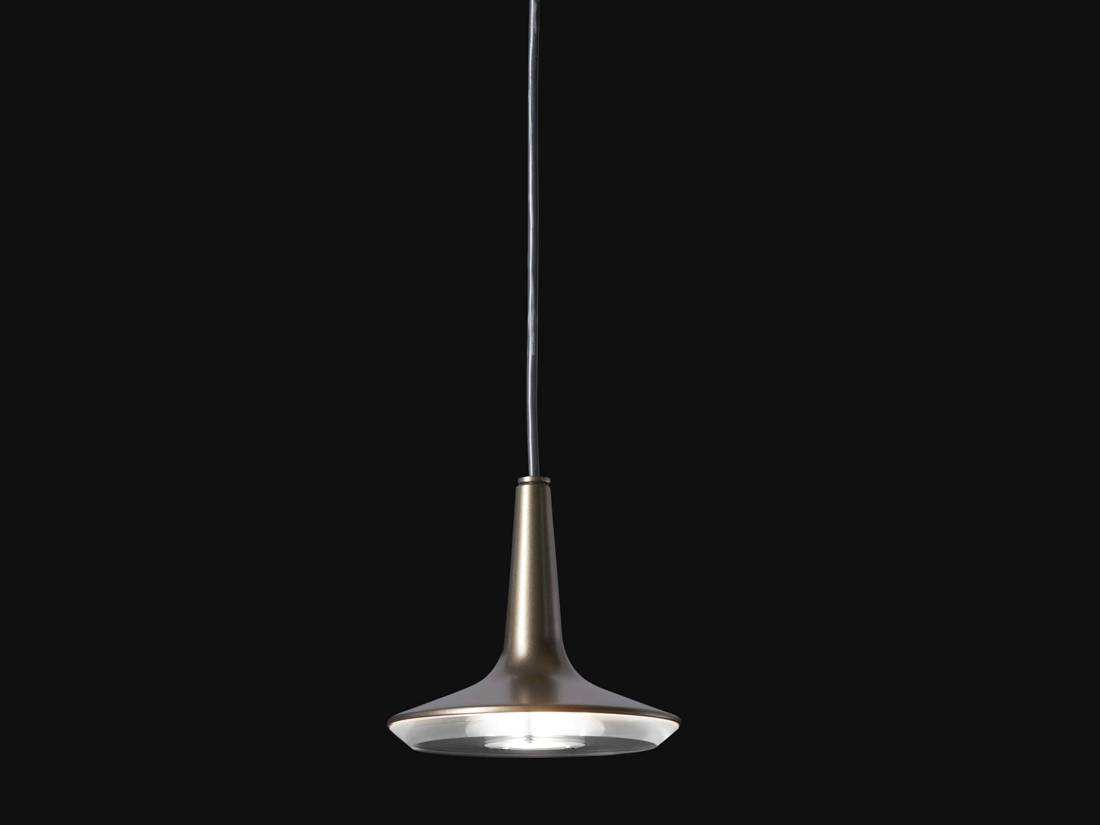 Oluce Kin 1-Light Anodic Bronze LED Round Mini Pendant