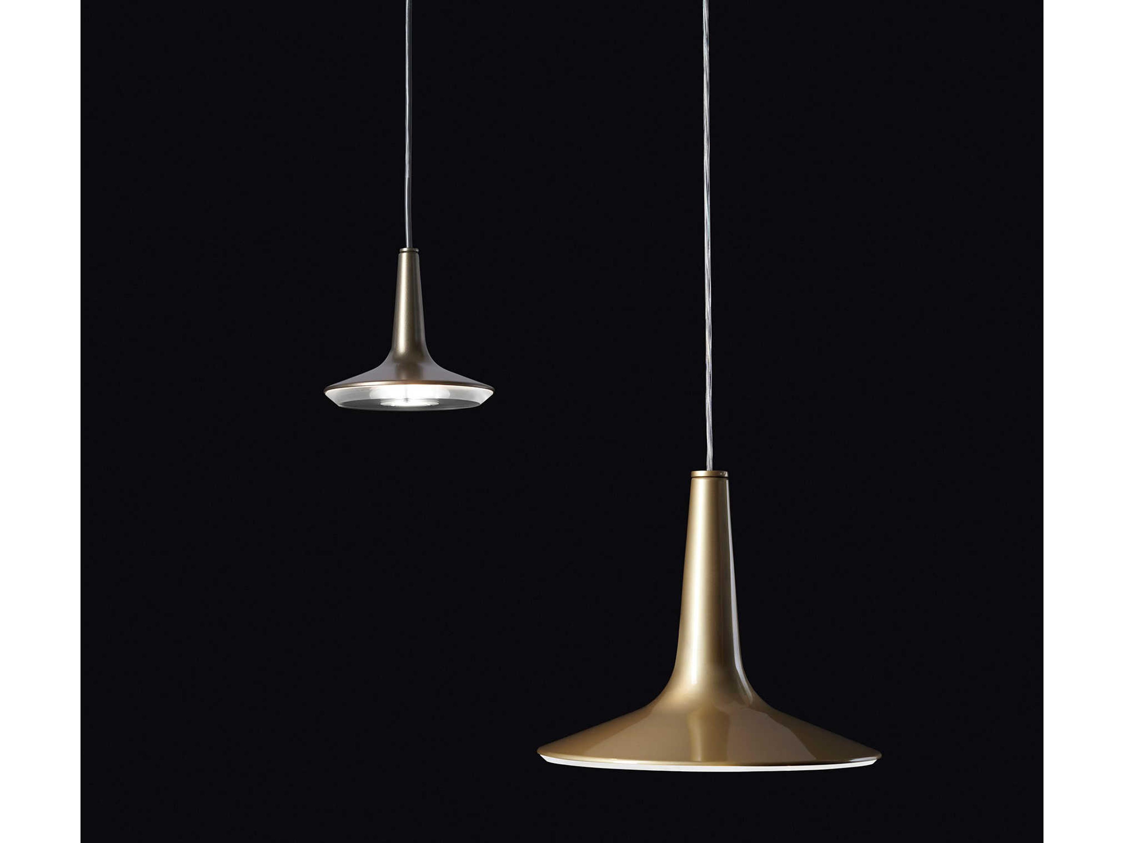 Oluce Kin 1-Light Anodic Bronze LED Round Mini Pendant