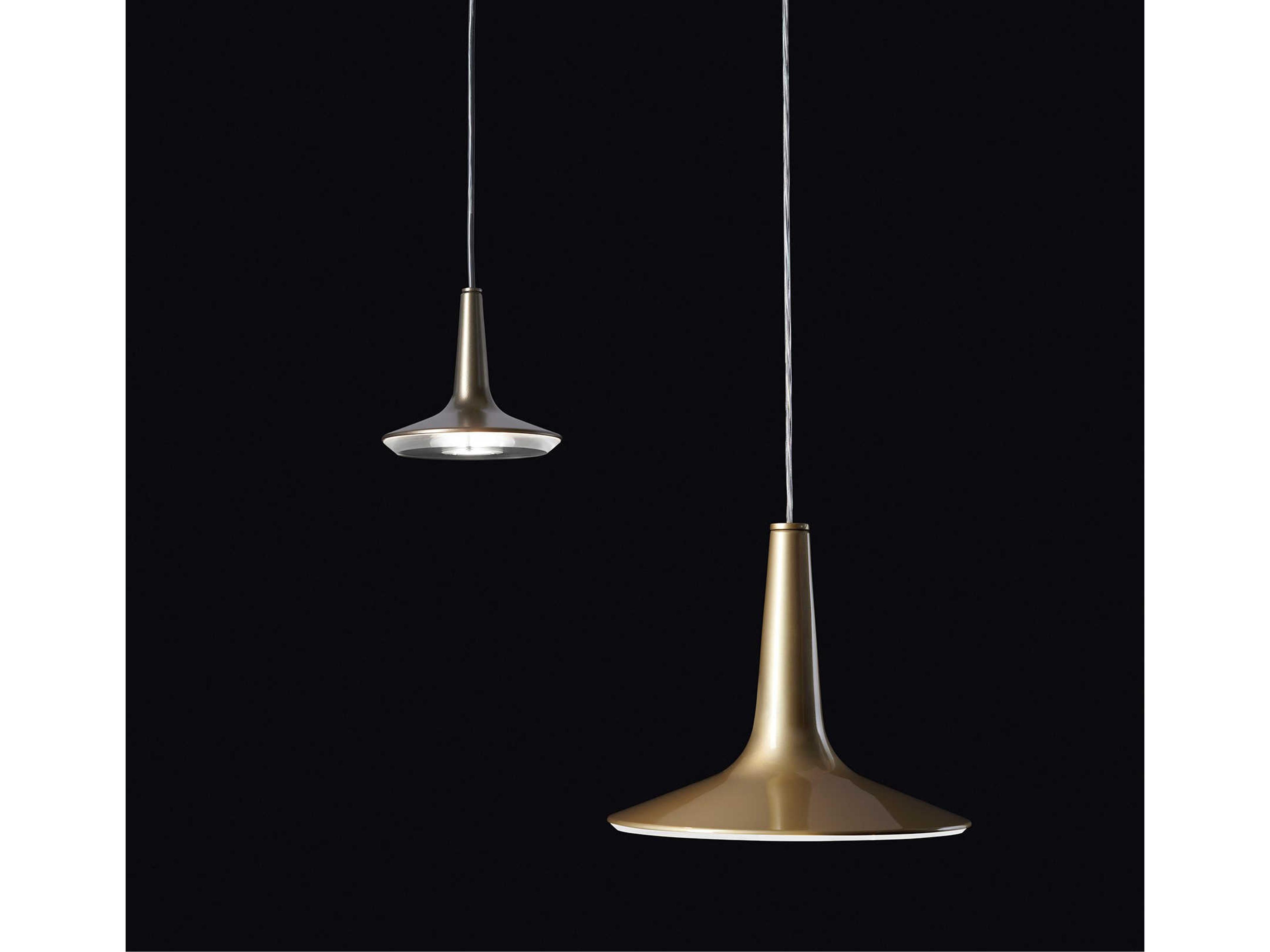 Oluce Kin 1-Light Satin Gold LED Round Mini Pendant