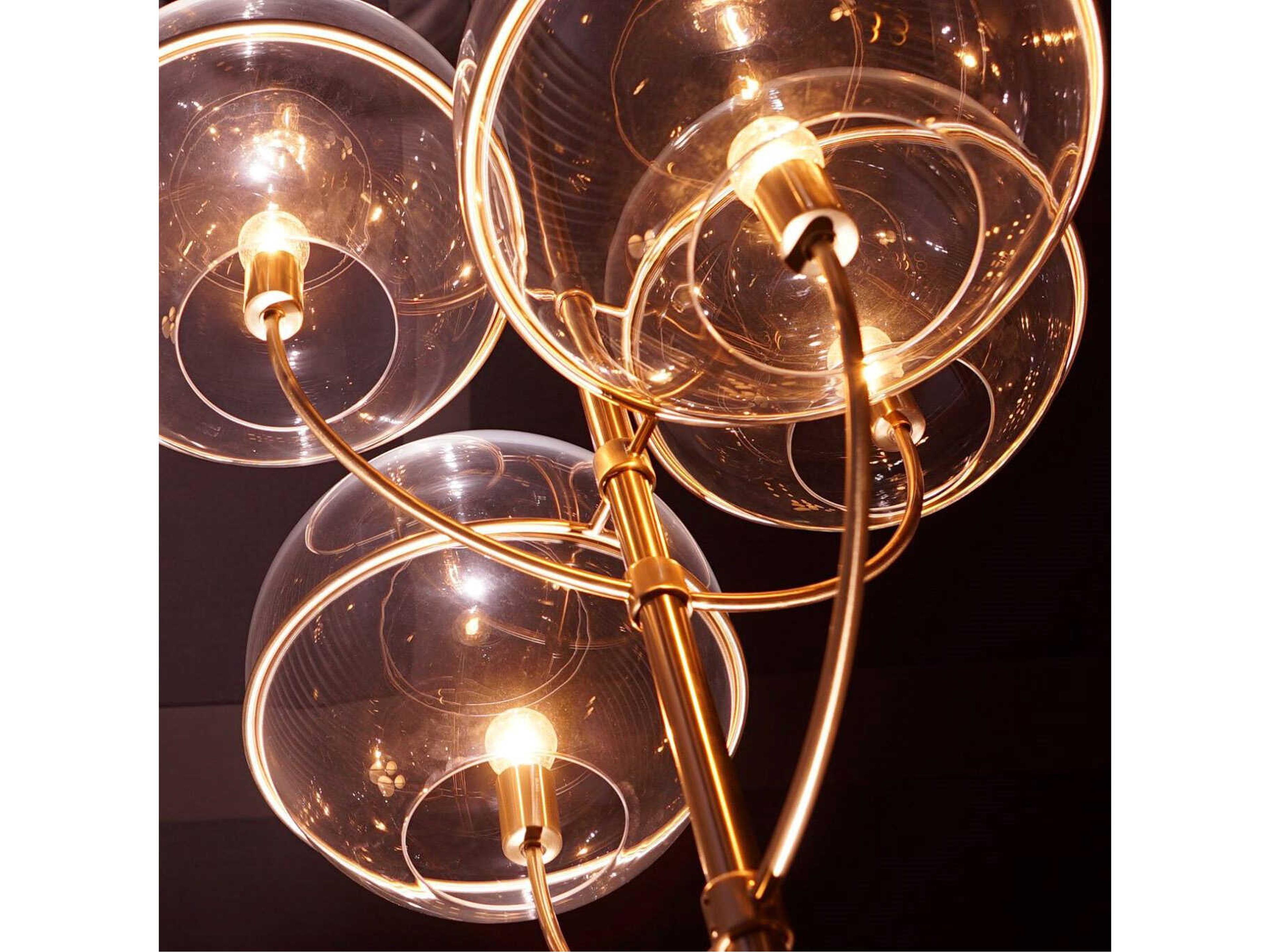 Oluce Lyndon 4-Light Gold Glass Globe Pendant