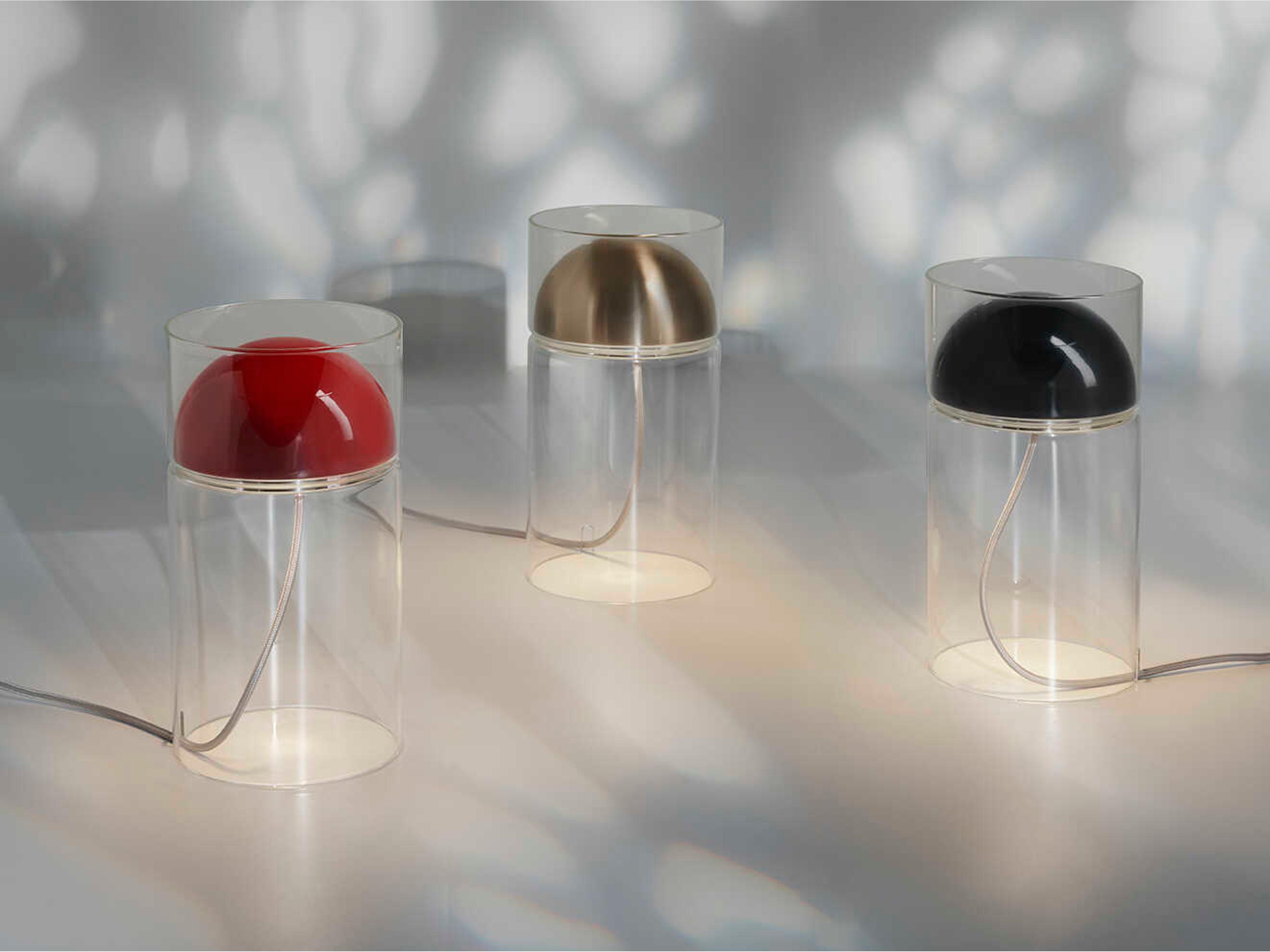 Oluce Medusa Lacquered Black Table Lamp