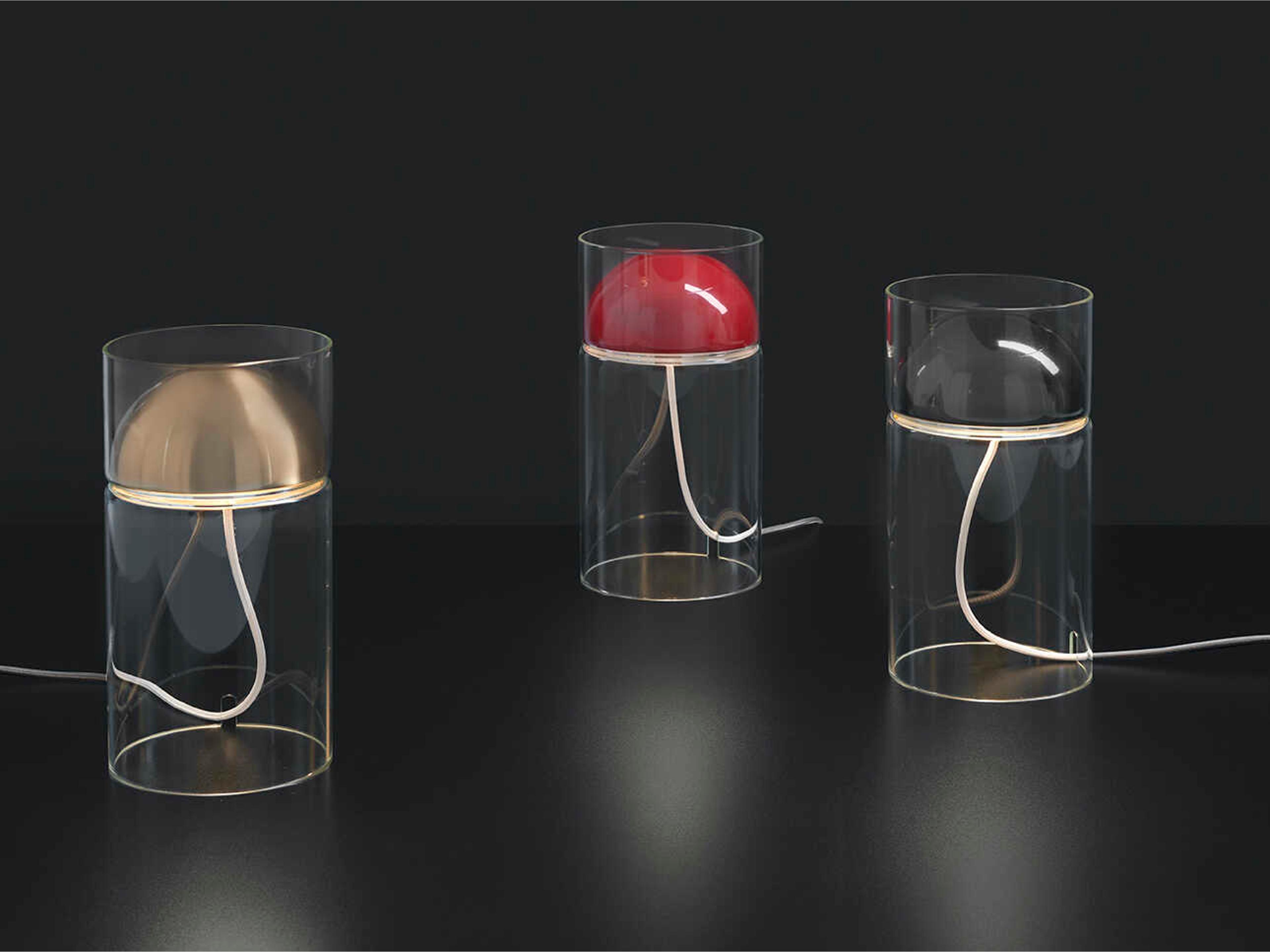 Oluce Medusa Lacquered Black Table Lamp