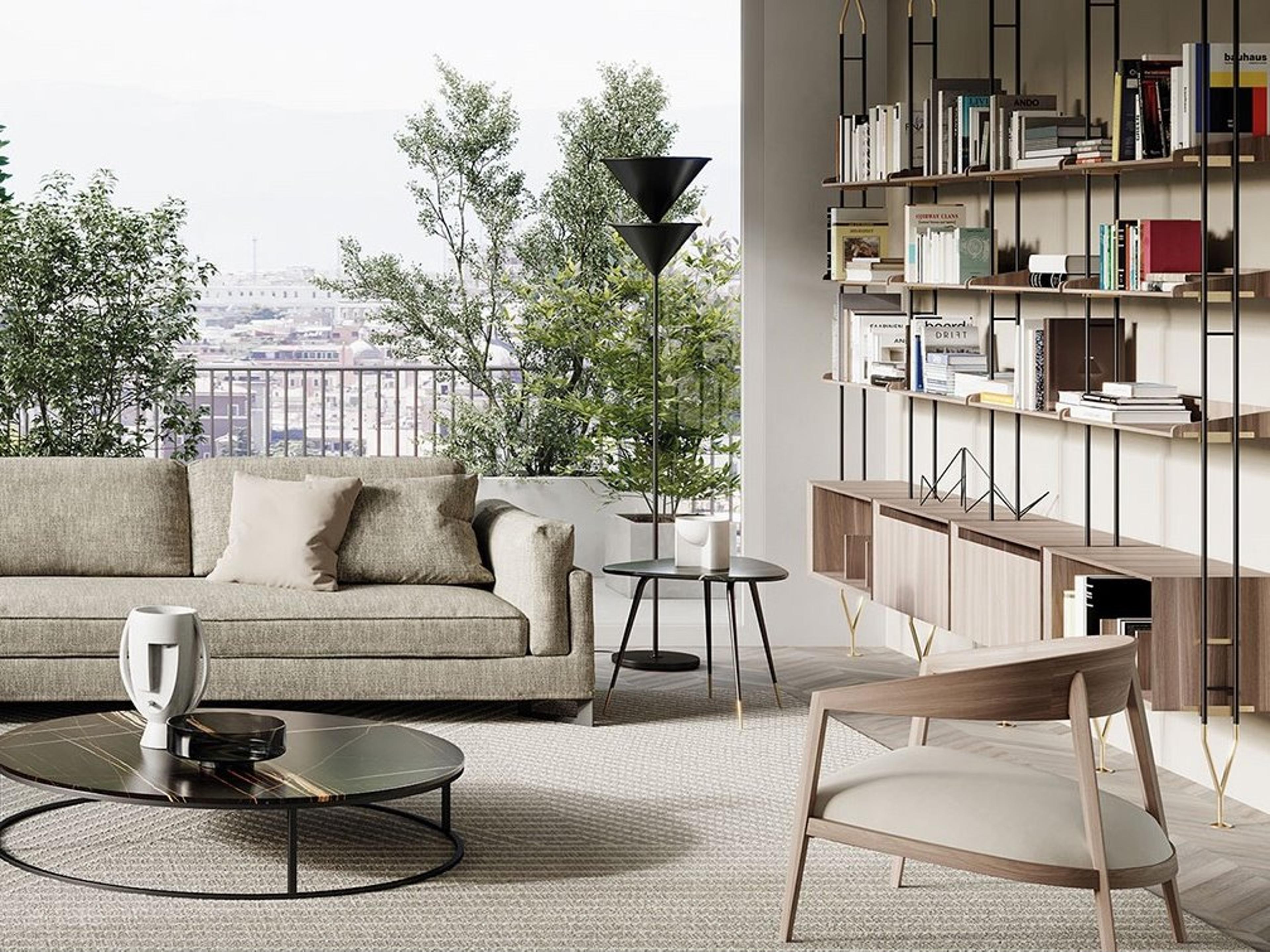 Oluce Pascal Anodic Bronze LED Floor Lamp