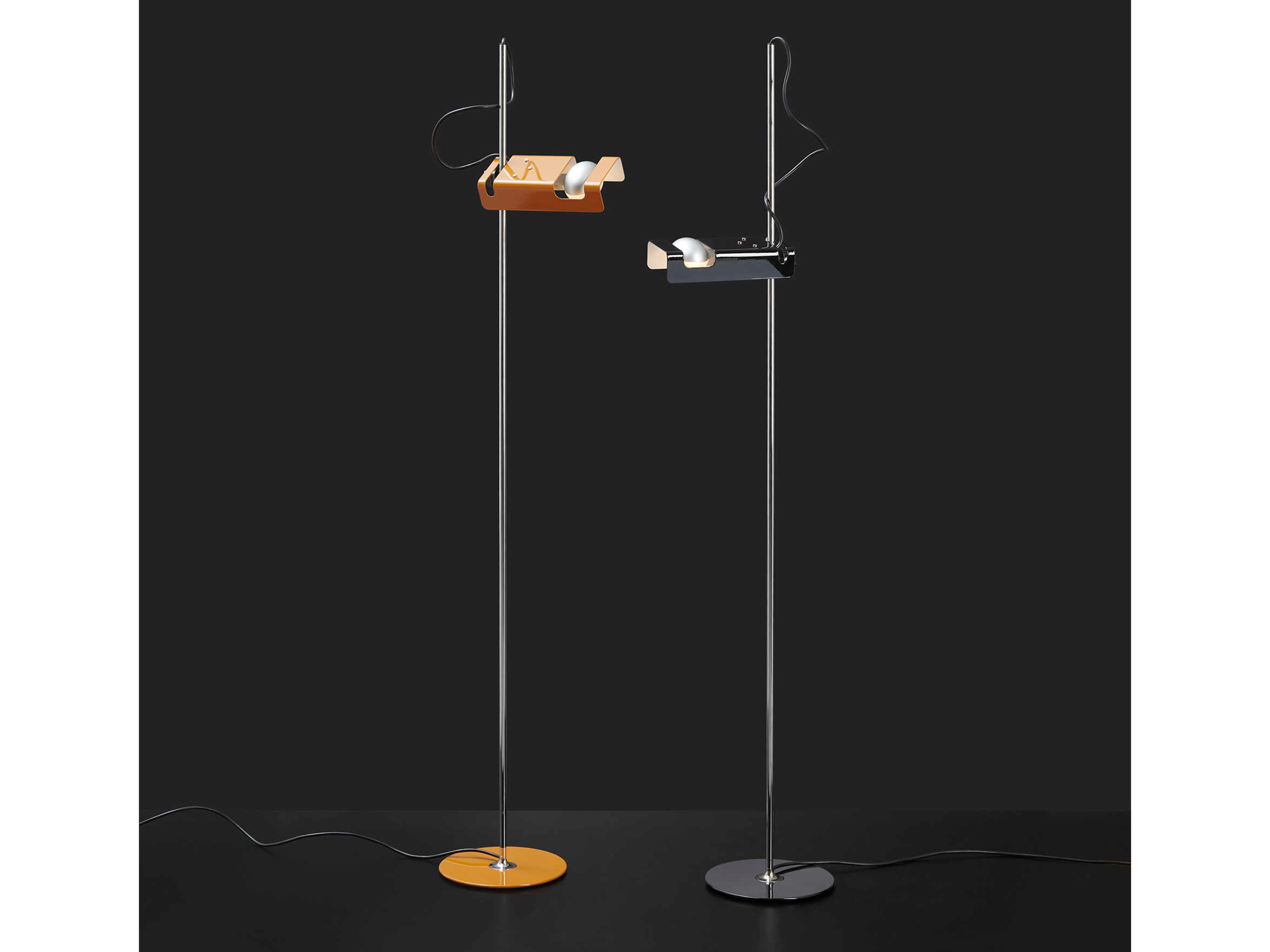 Oluce Spider Lacquered Yellow Floor Lamp