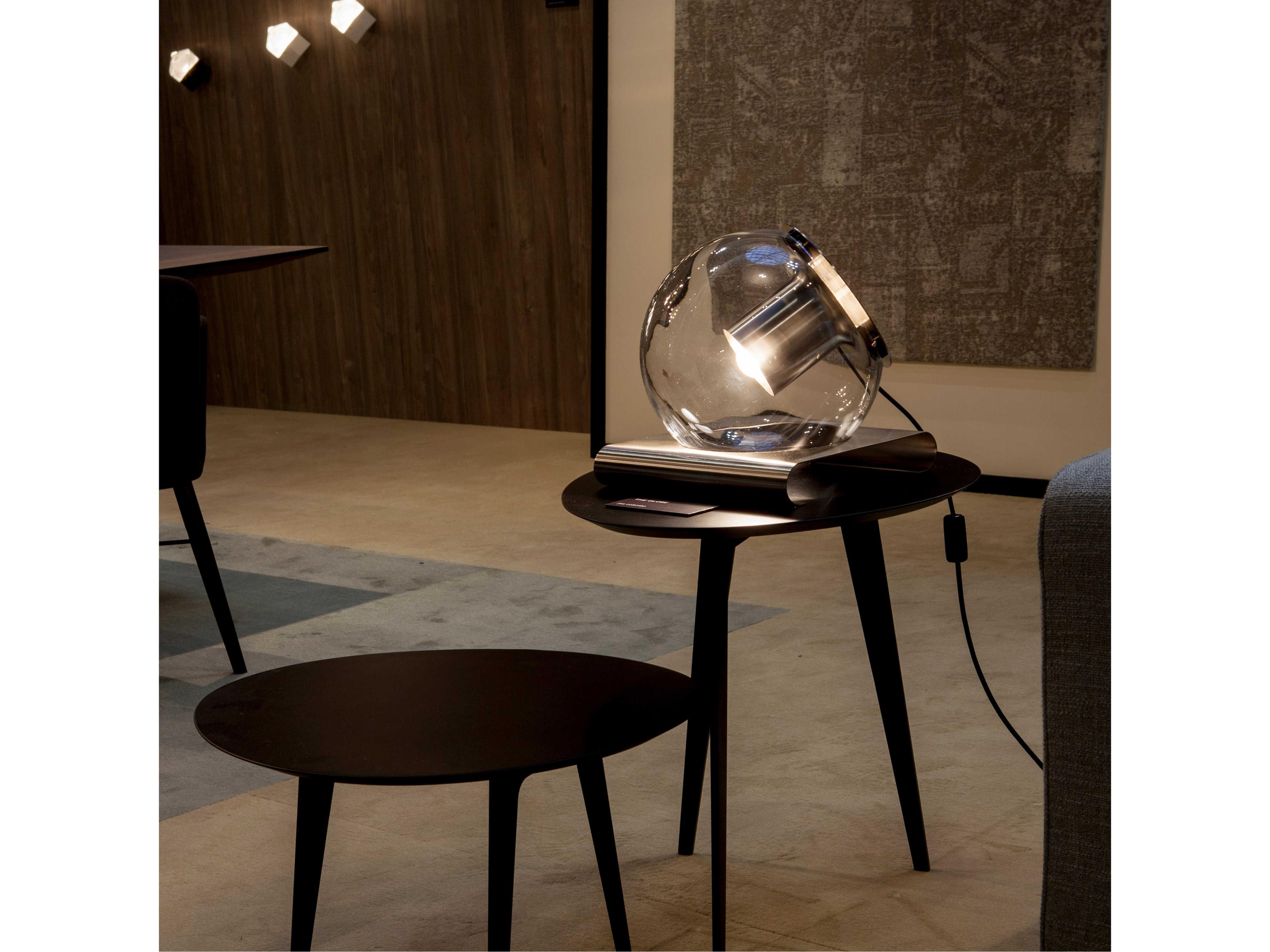 Oluce The Globe Satin Gold Glass Table Lamp