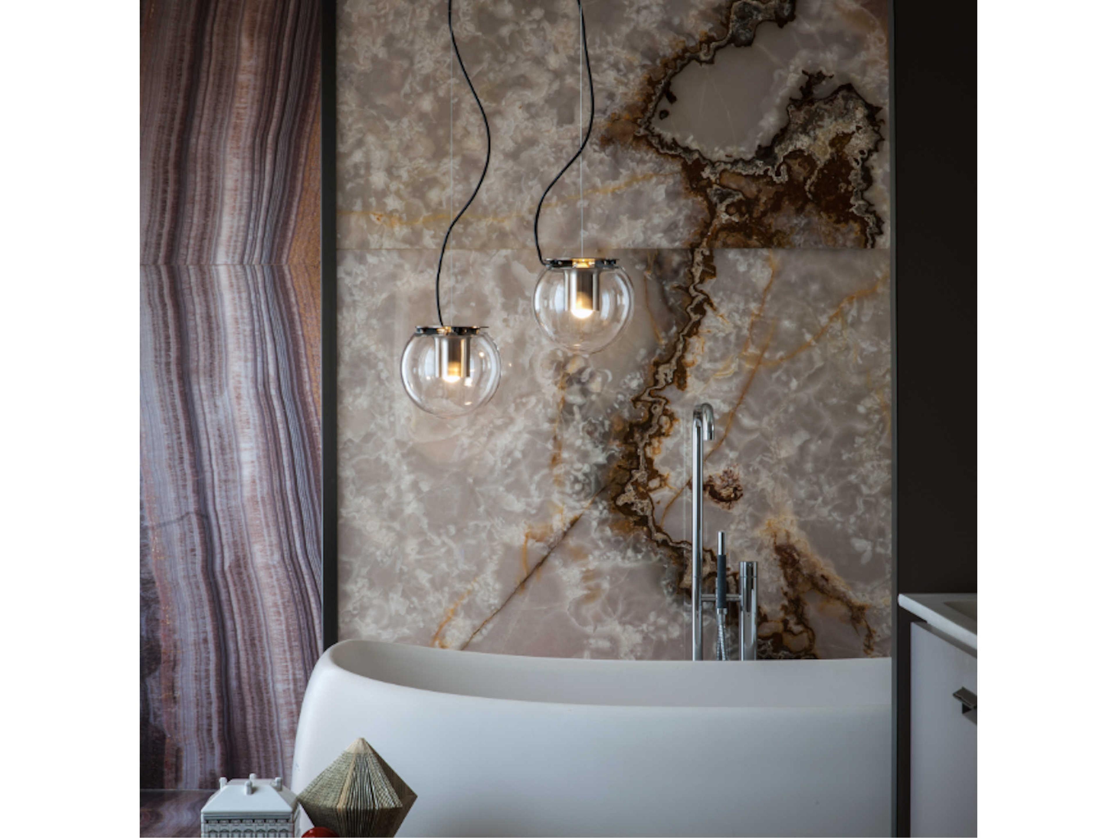 Oluce The Globe 1-Light Anodic Bronze Glass Mini Pendant