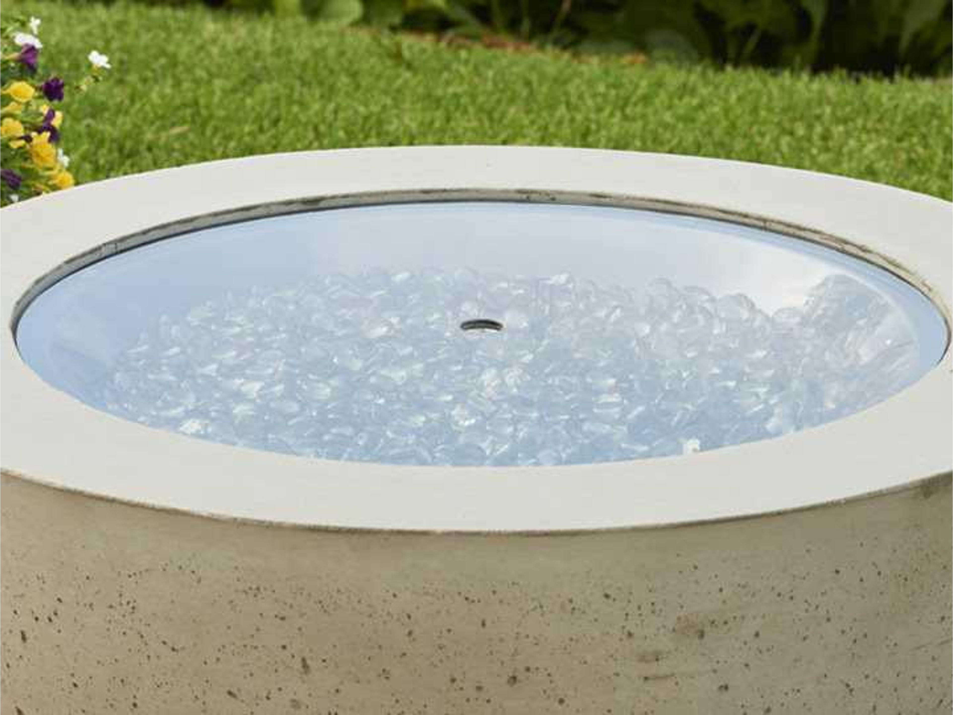 Grey Tempered Glass 12'' Round Burner Cover