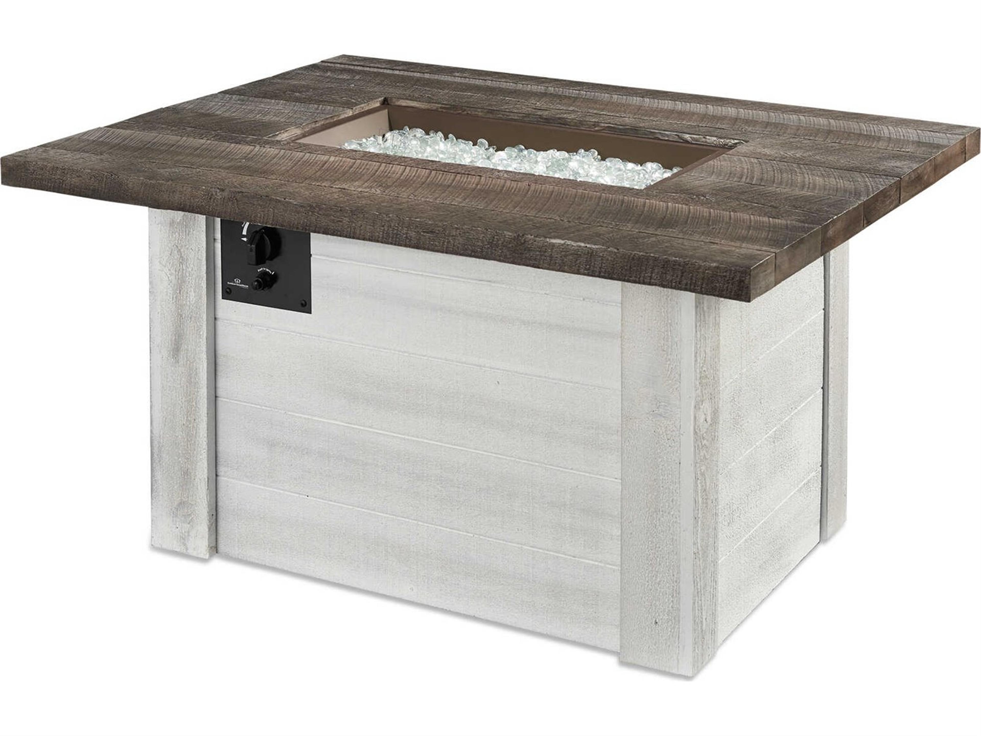 Outdoor Greatroom Alcott Timber Supercast Rectangular Gas Fire Pit Table