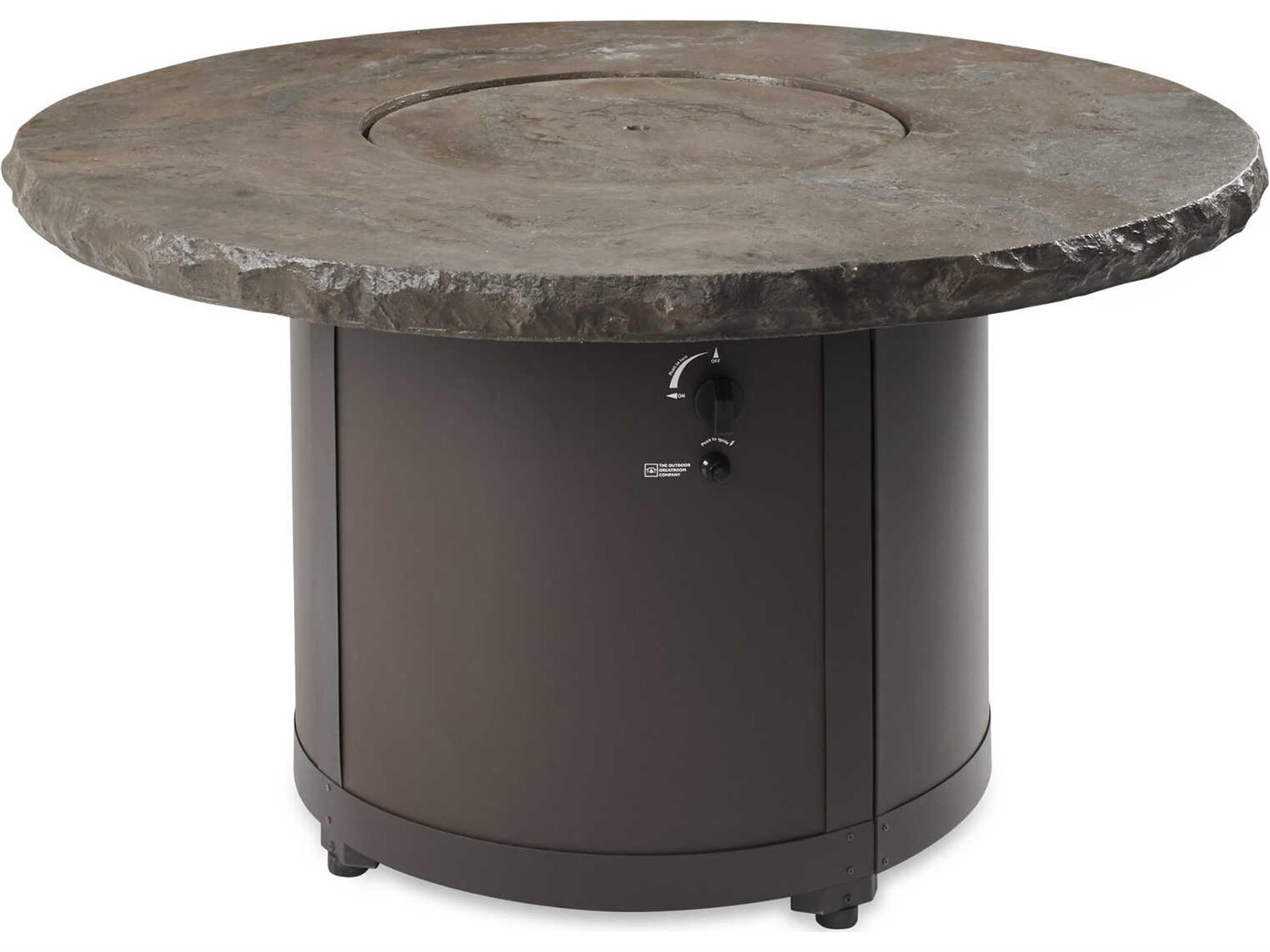 Noche Beacon Aluminum Brown Round Chat Height Fire Pit Table