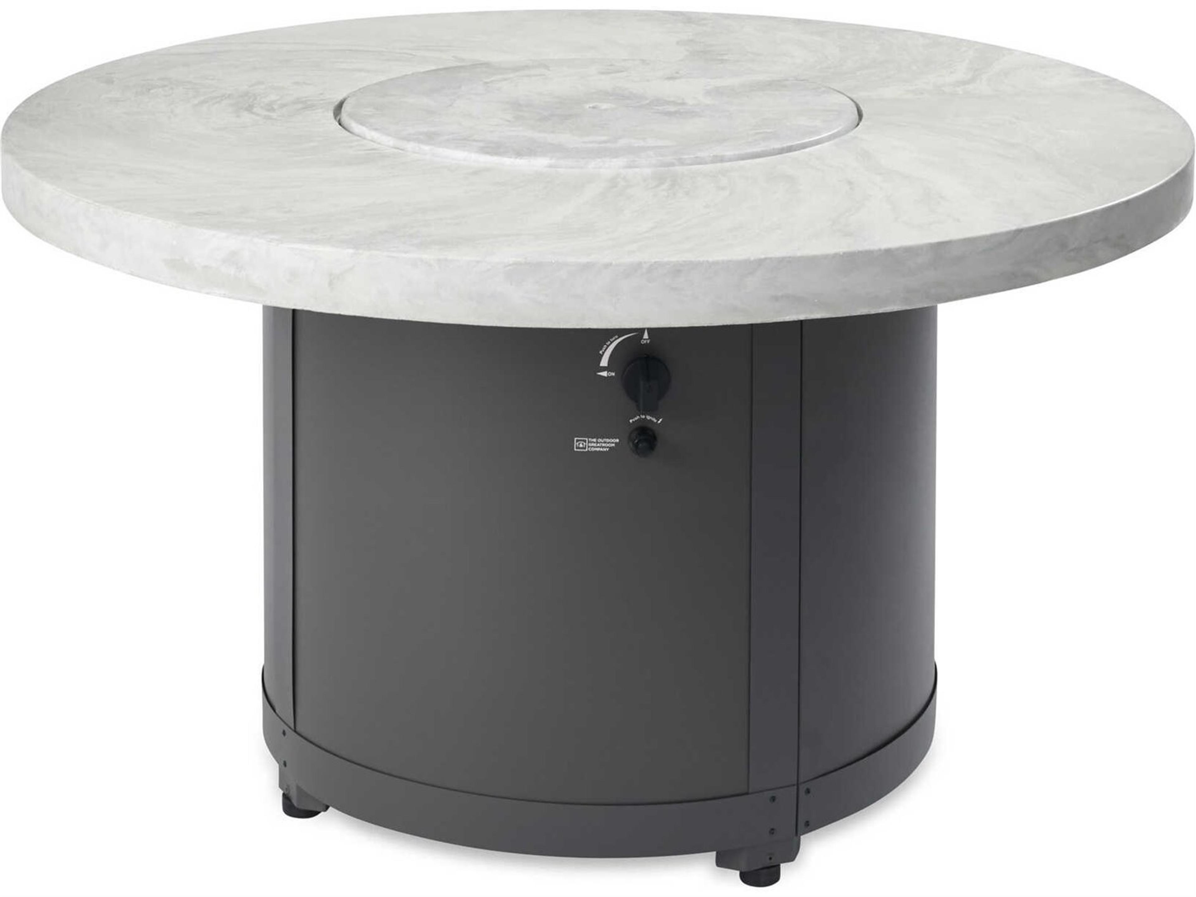 Beacon Aluminum Graphite Grey Round Chat Height Fire Pit Table
