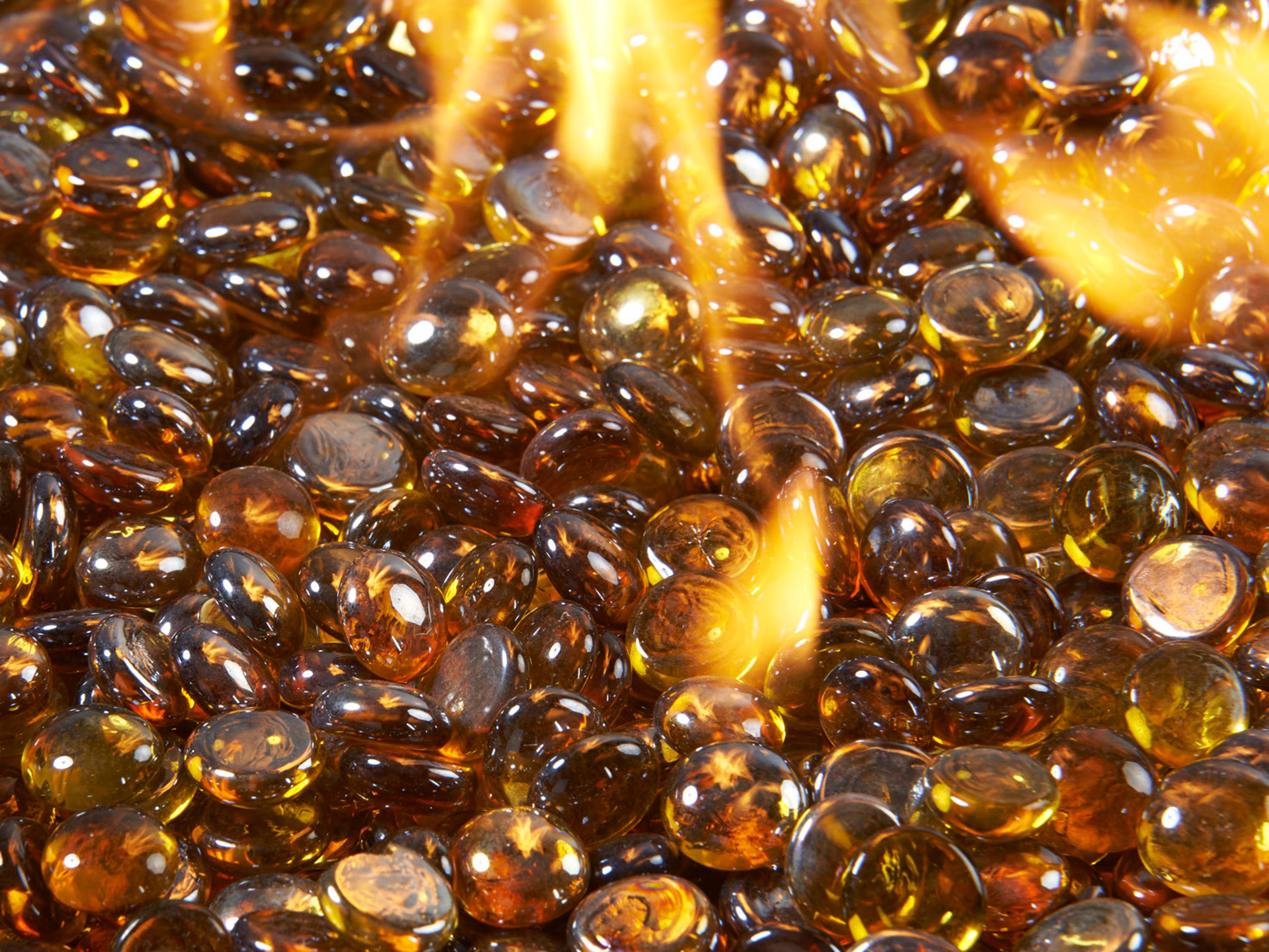 Classic Amber Tempered Fire Glass Gems