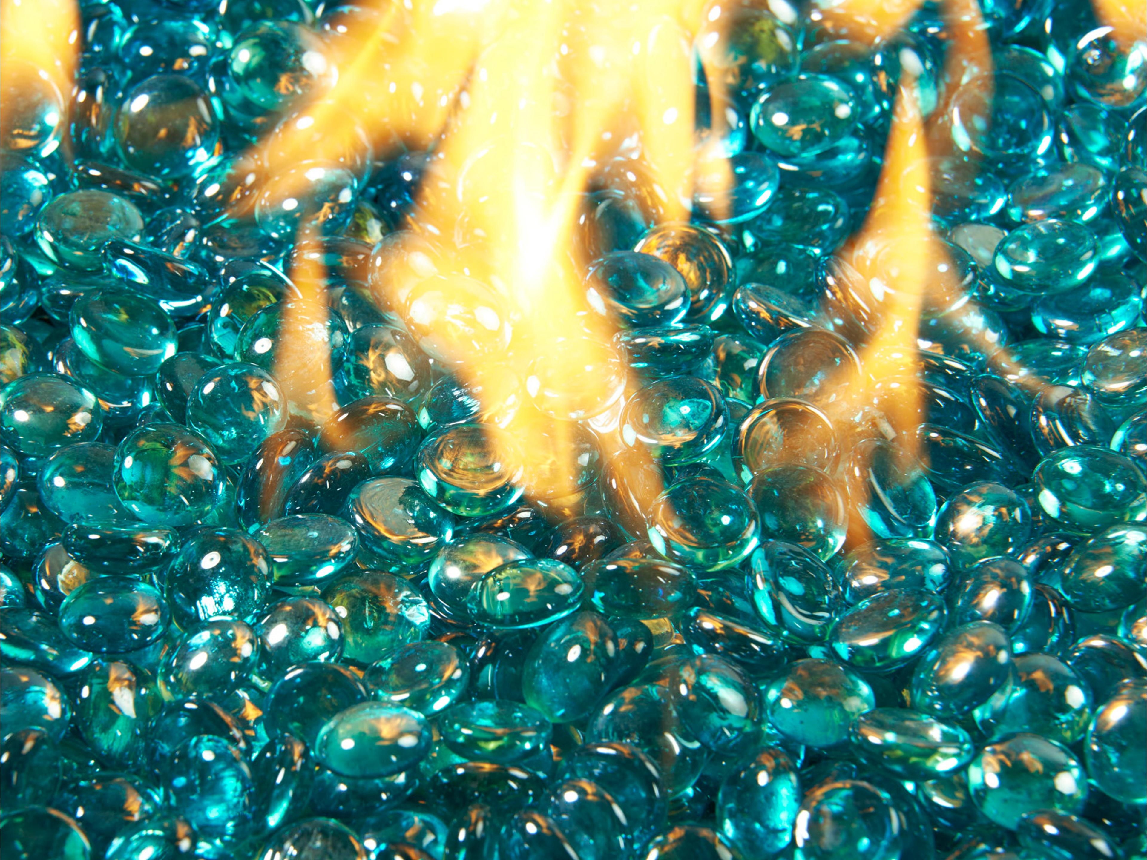 Classic Aquamarine Tempered Fire Glass Gems