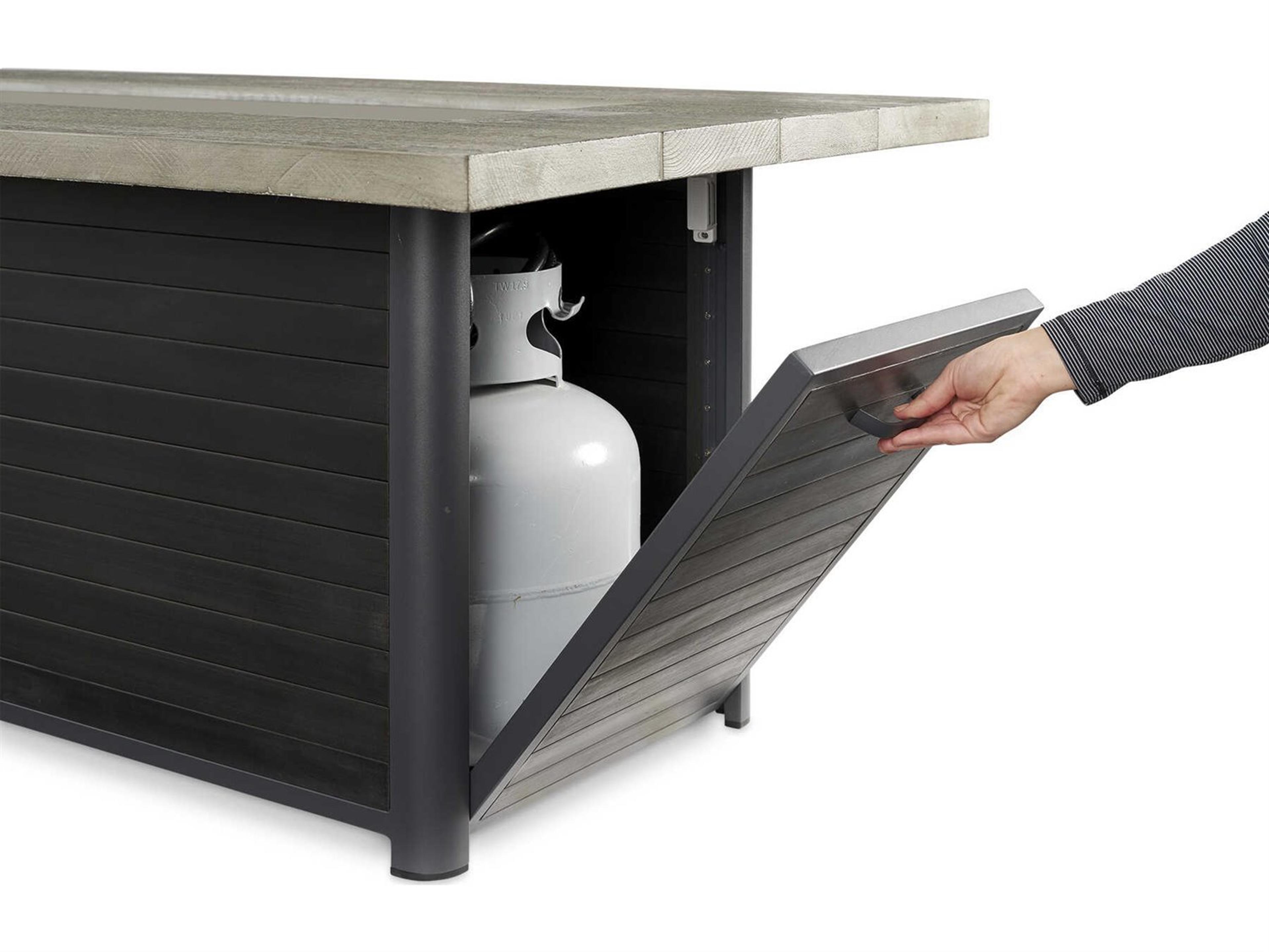 Outdoor Greatroom Cedar Ridge Steel Rectangular Linear Gas Fire Pit Table