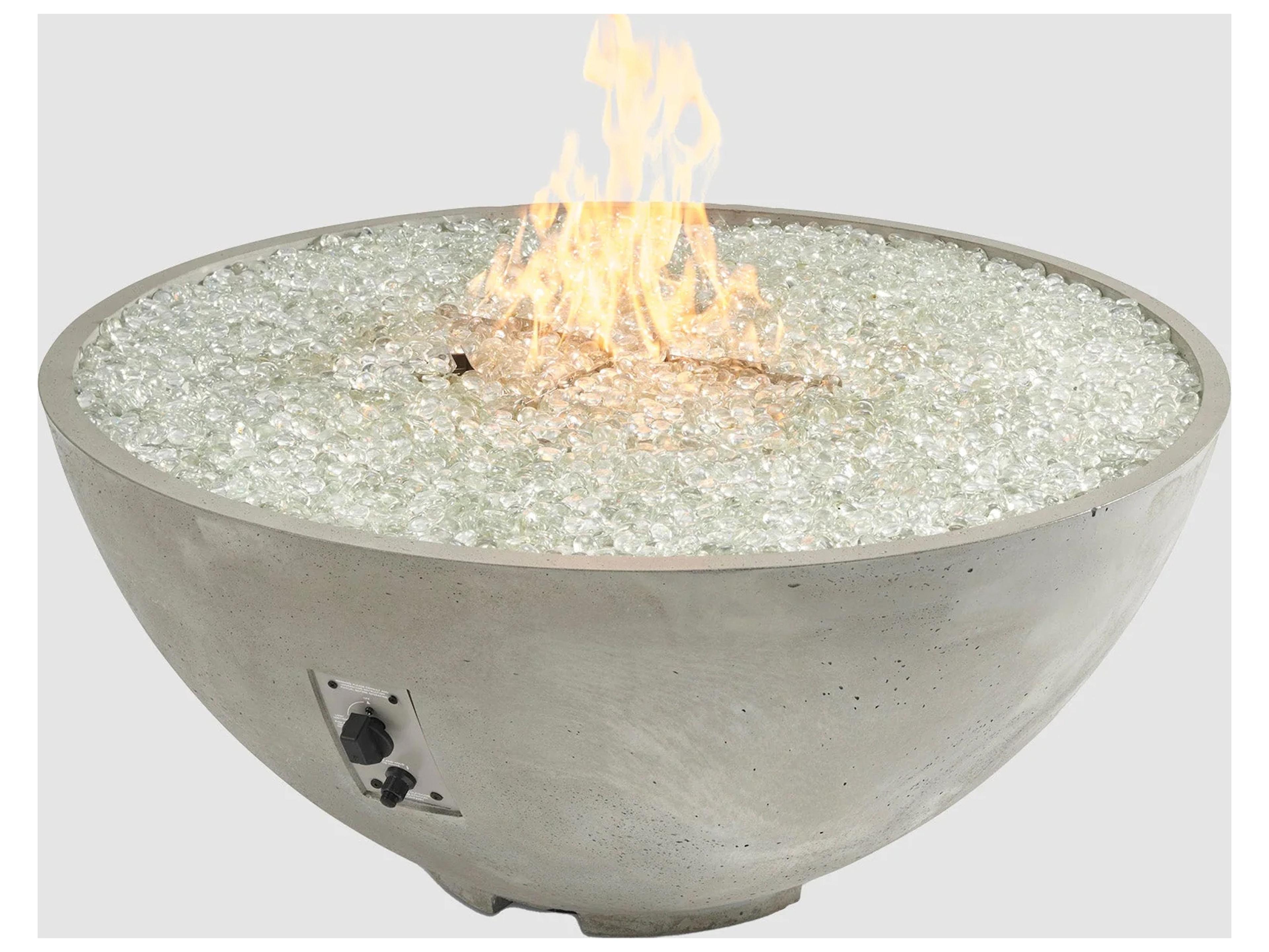 Cove Edge Natural Grey Round Gas Fire Pit Bowl with Direct Spark Ignition NG
