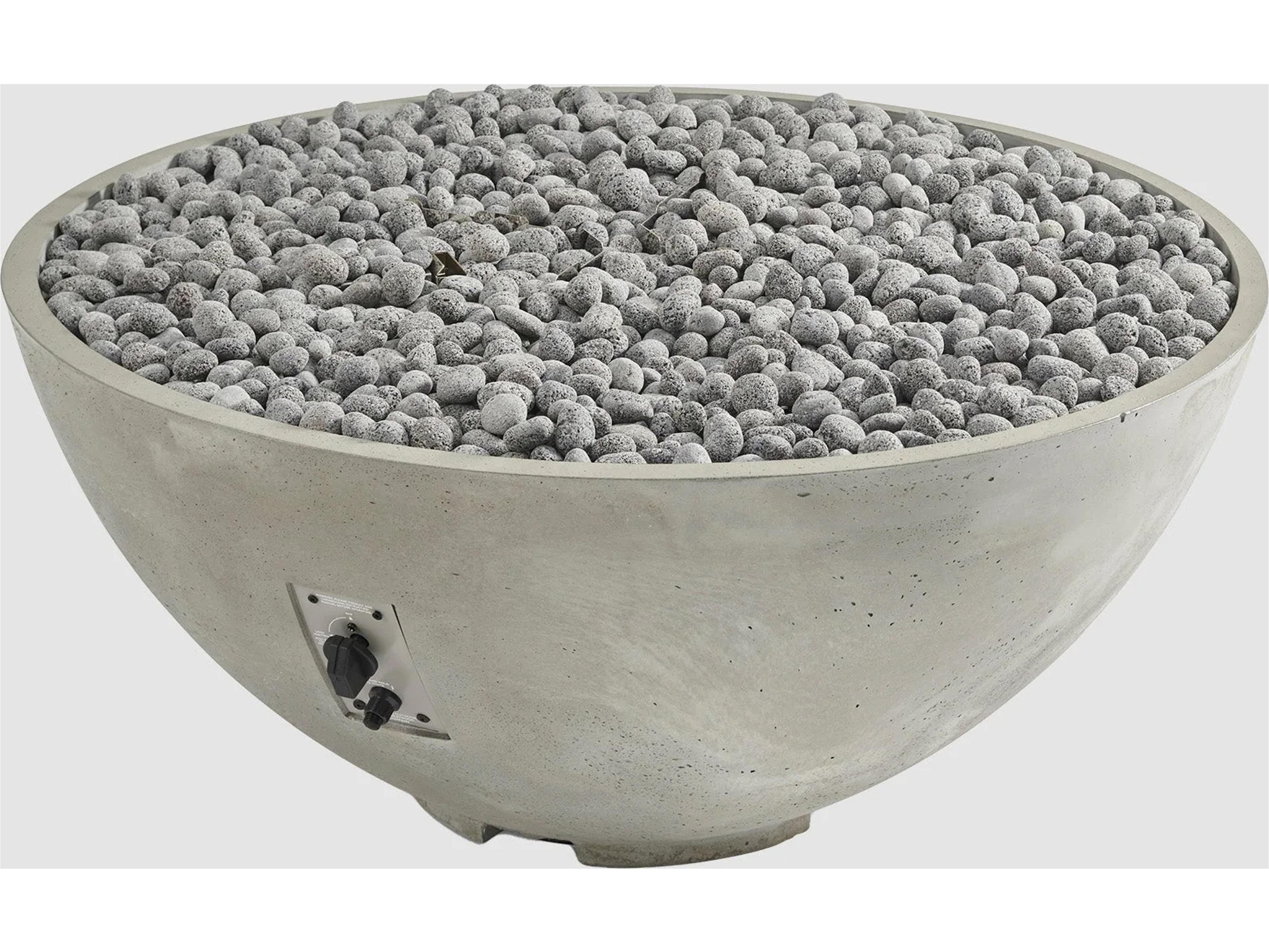Outdoor Greatroom Cove Edge Natural Grey Round Gas Fire Pit Bowl with Direct Spark Ignition NG