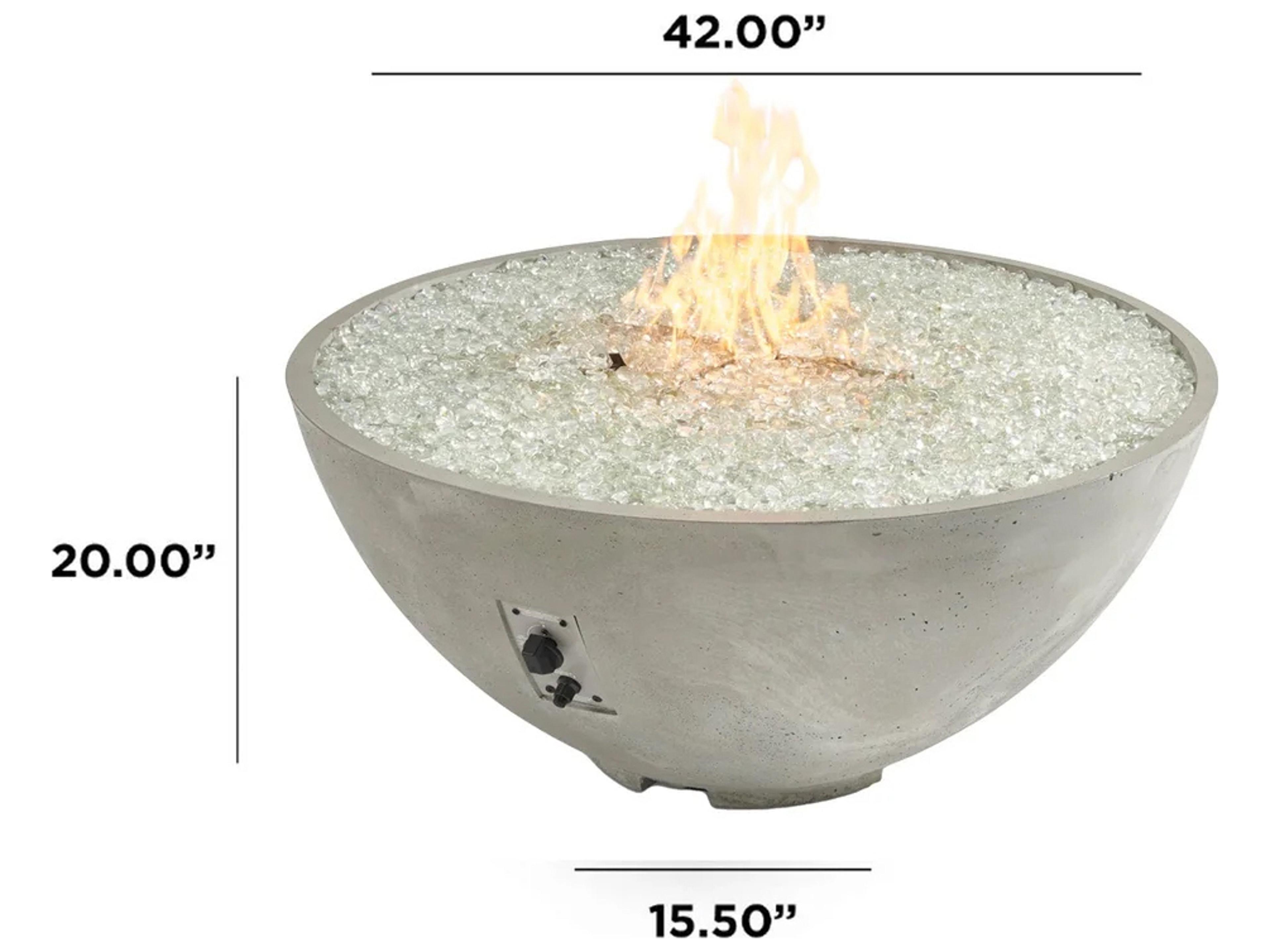Outdoor Greatroom Cove Edge Natural Grey Round Gas Fire Pit Bowl with Direct Spark Ignition NG