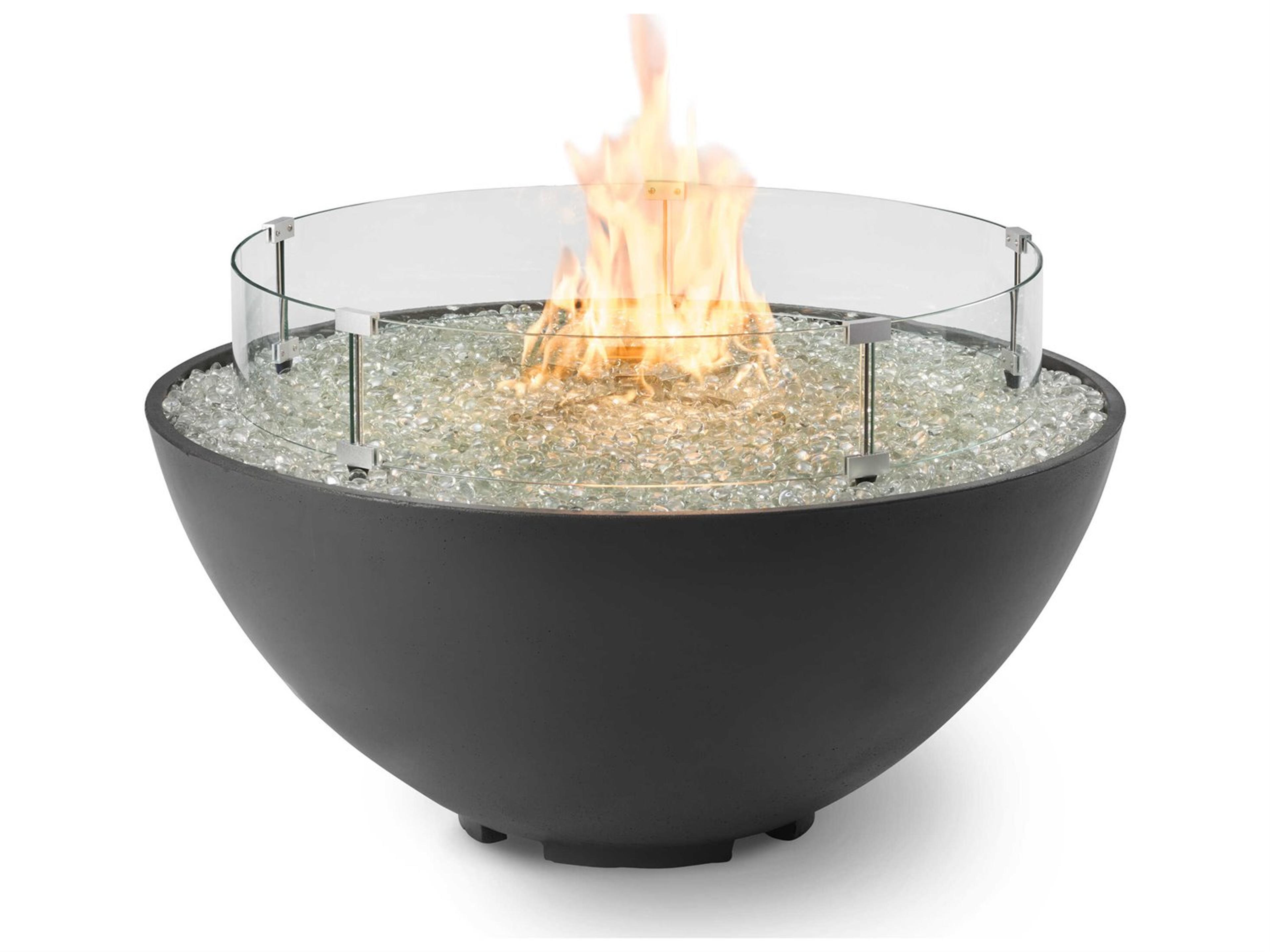Outdoor Greatroom Cove Edge Midnight Mist Round Gas Fire Pit Bowls