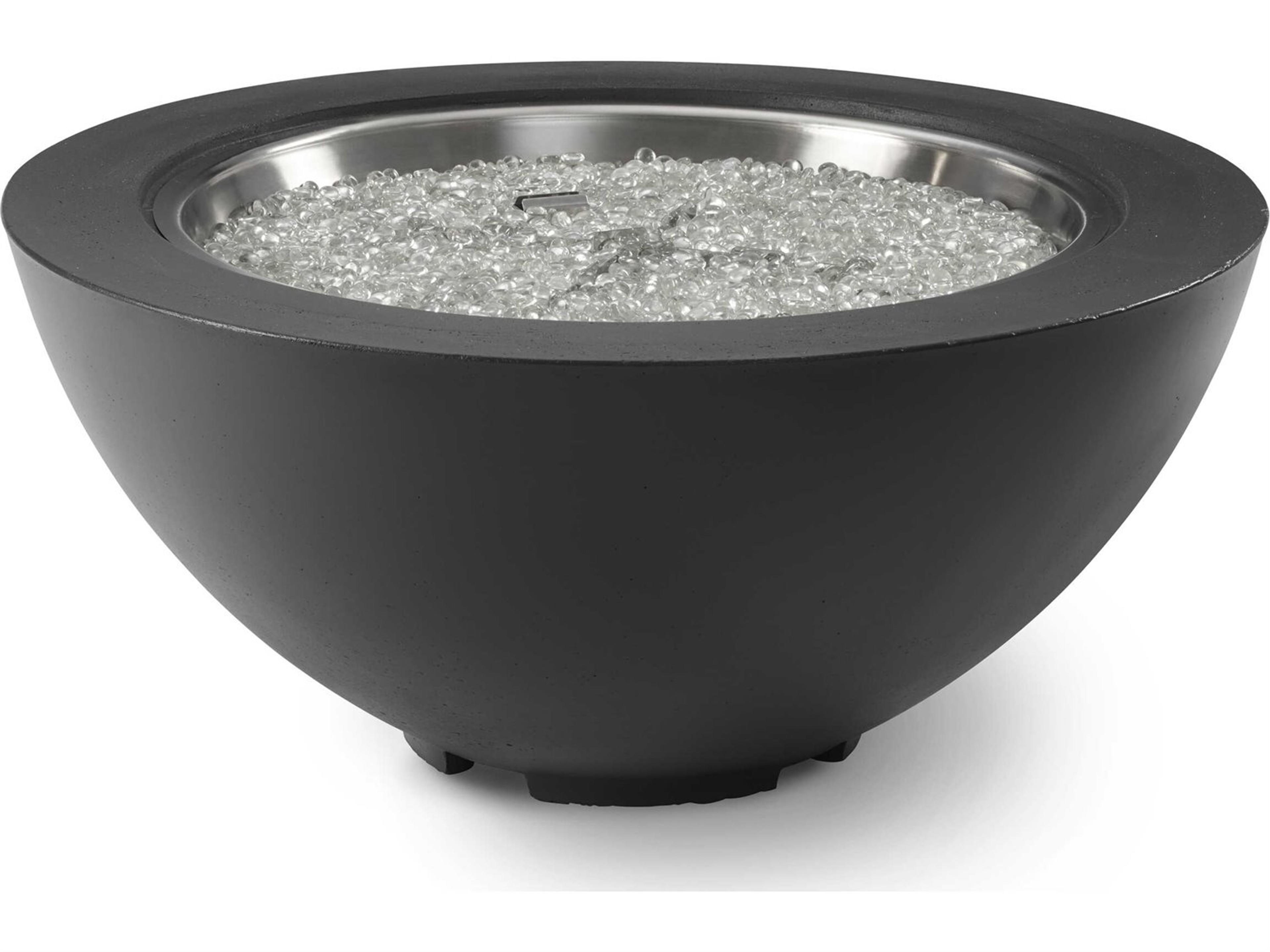 Outdoor Greatroom Cove Concrete Midnight Mist Round Gas Fire Pit Bowl