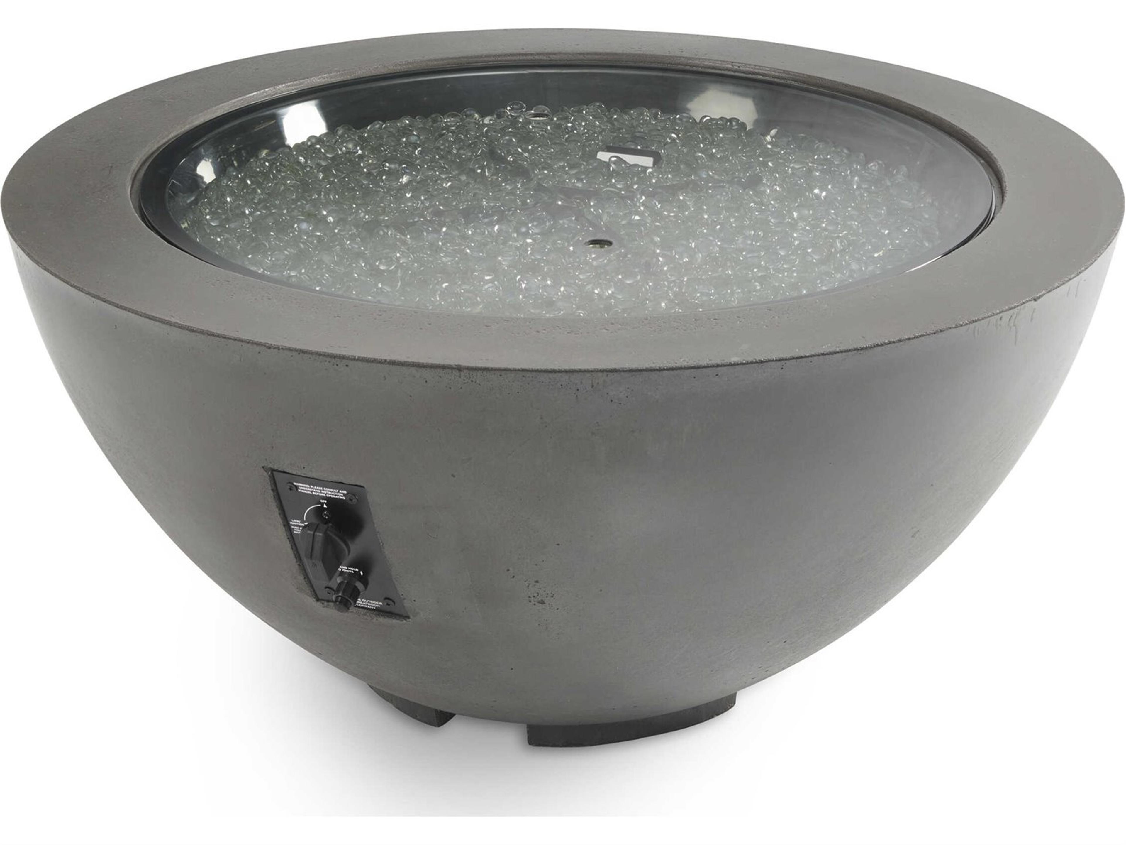 Outdoor Greatroom Cove Concrete Midnight Mist Round Gas Fire Pit Bowl