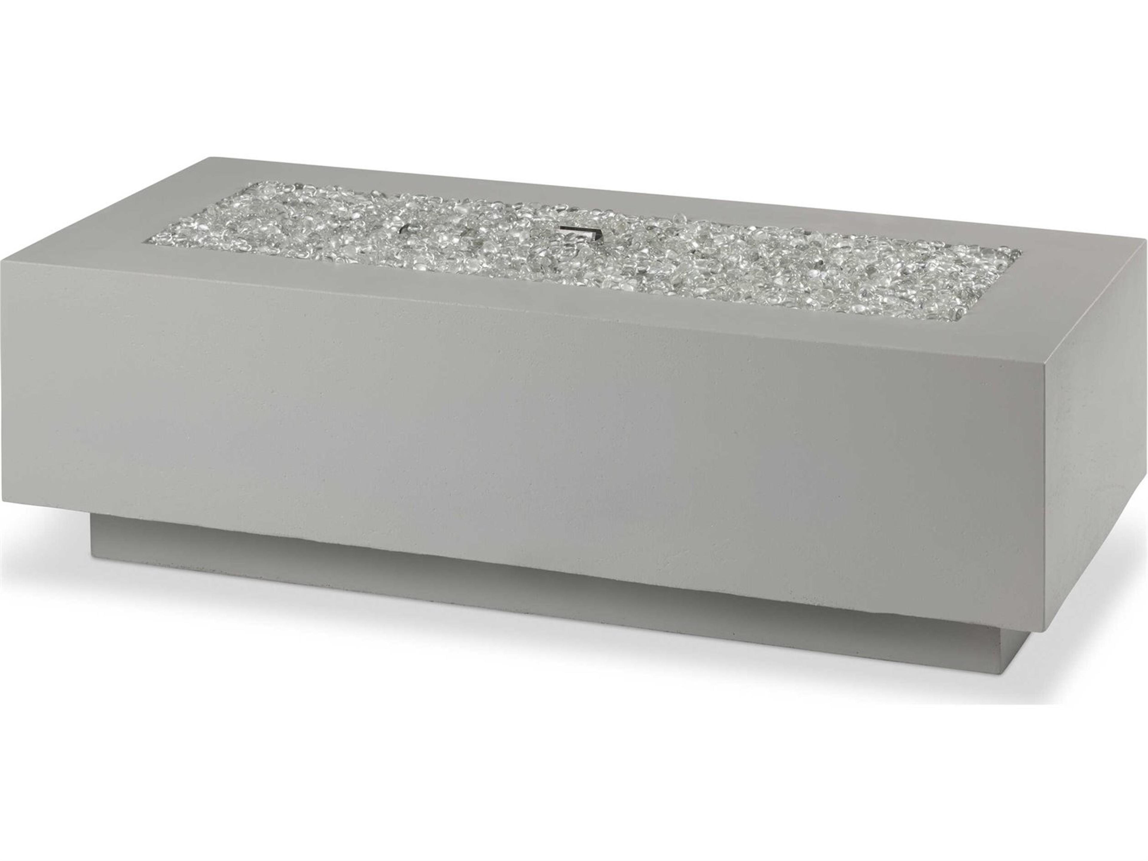 Cove Concrete Natural Grey Rectangular Linear Gas Fire Pit Table