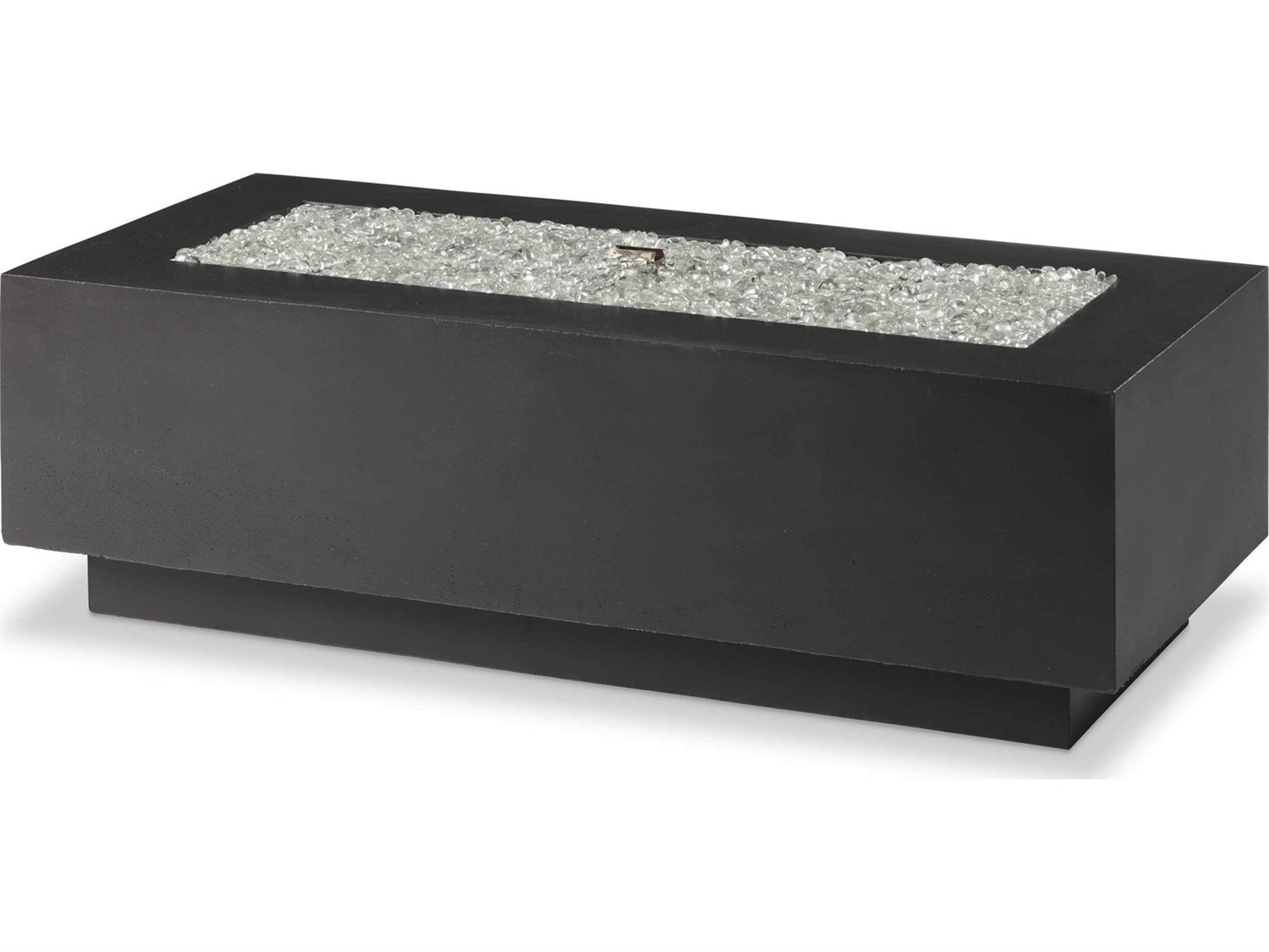 Cove Concrete Midnight Mist Rectangular Linear Gas Fire Pit Table
