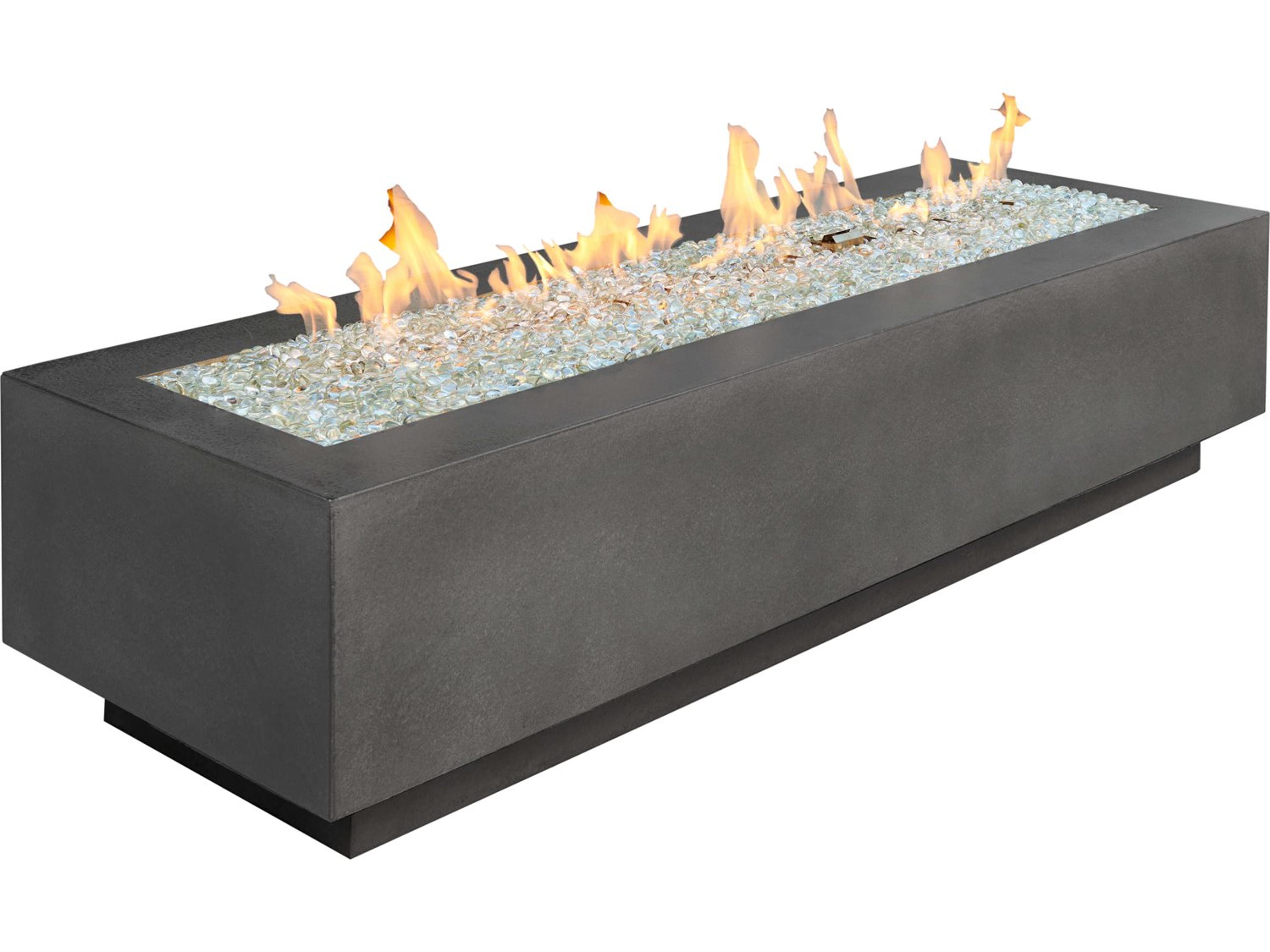 Cove Concrete Midnight Mist Rectangular Linear Gas Fire Pit Table