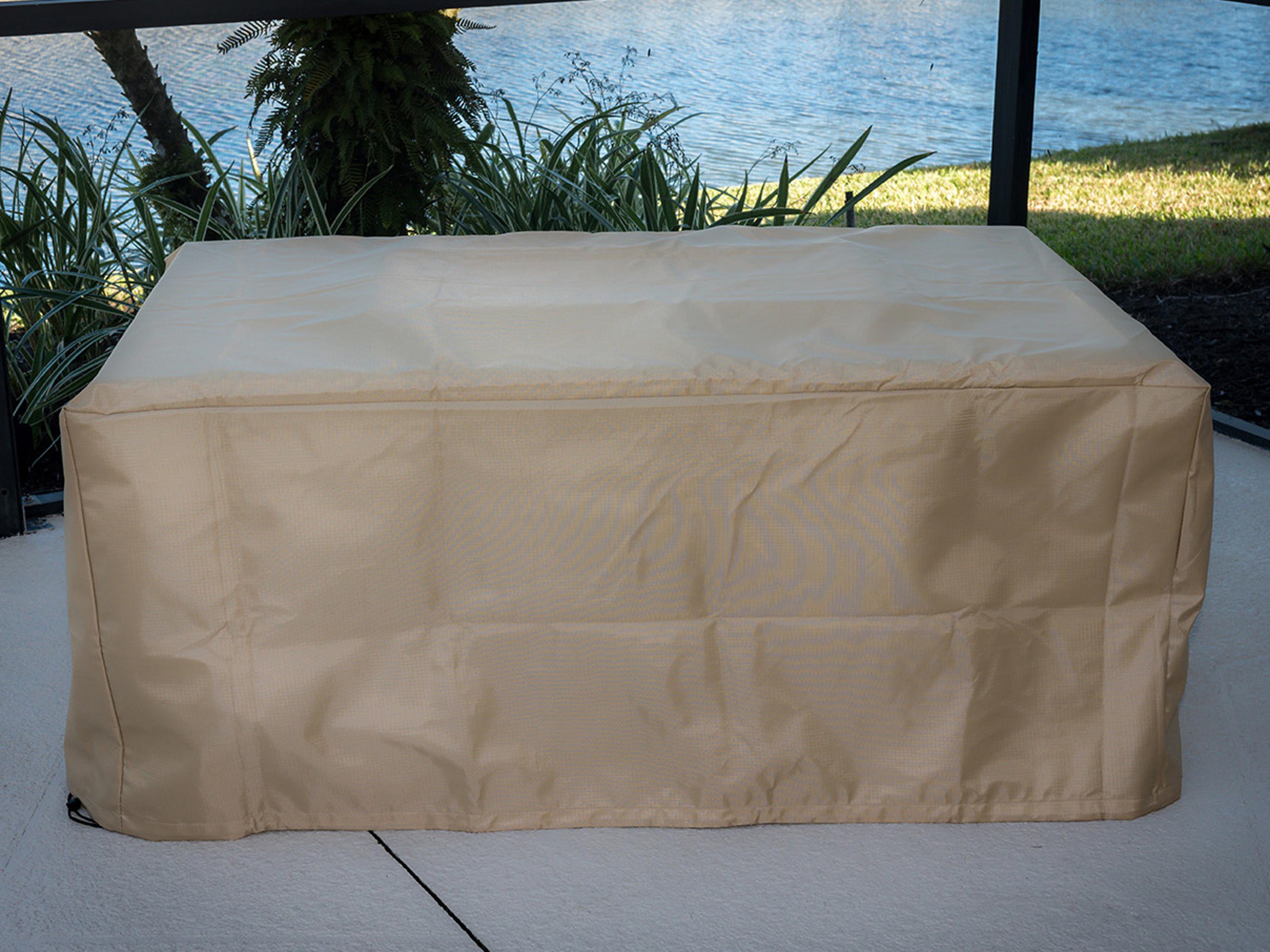 Rectangular Tan Protective Cover for Alcott Fire Pit Table