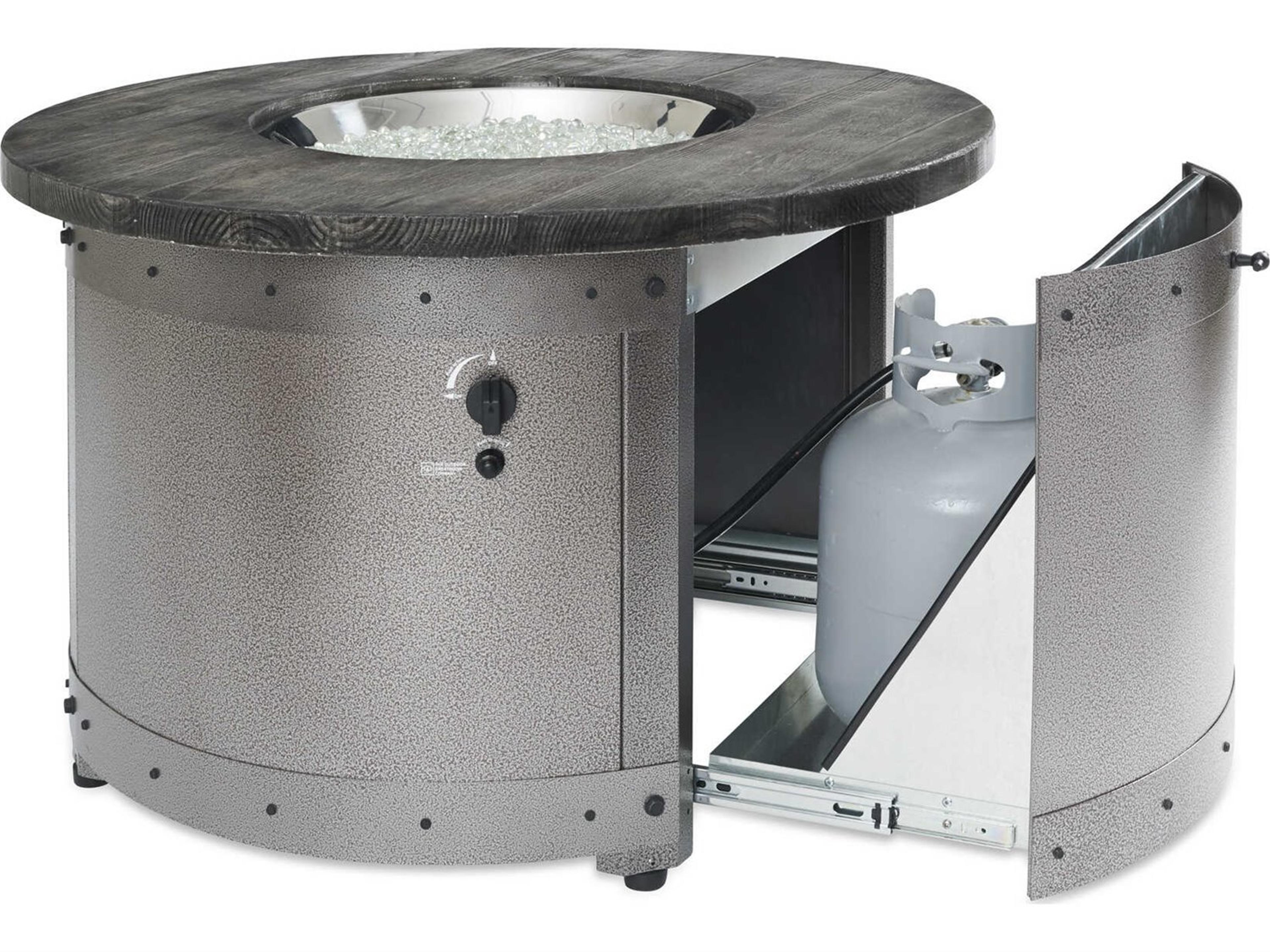 Outdoor Greatroom Edison Aluminum Round Fire Pit Table