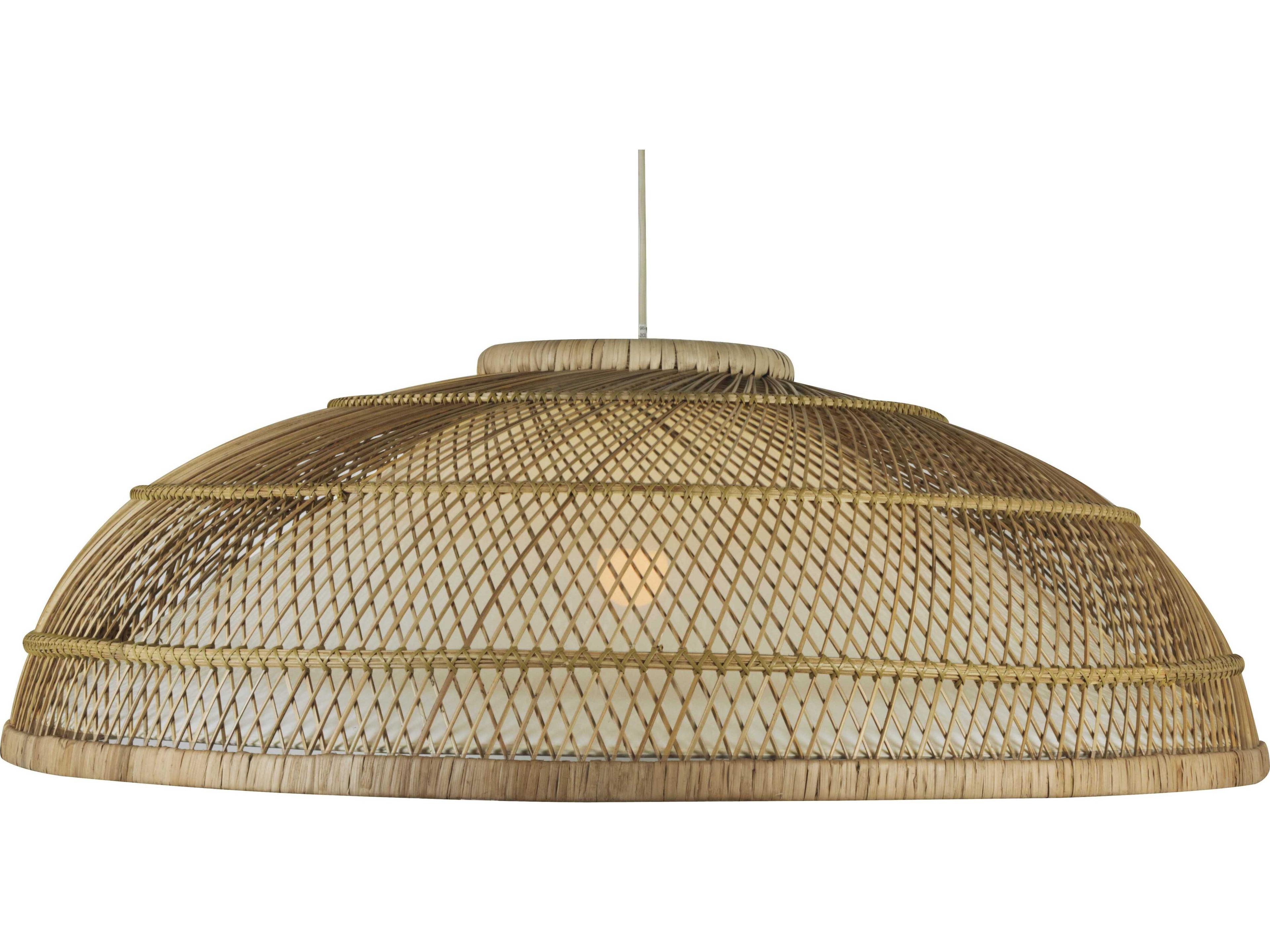 Bella Suspension Wide Pendant Light Natural Rattan