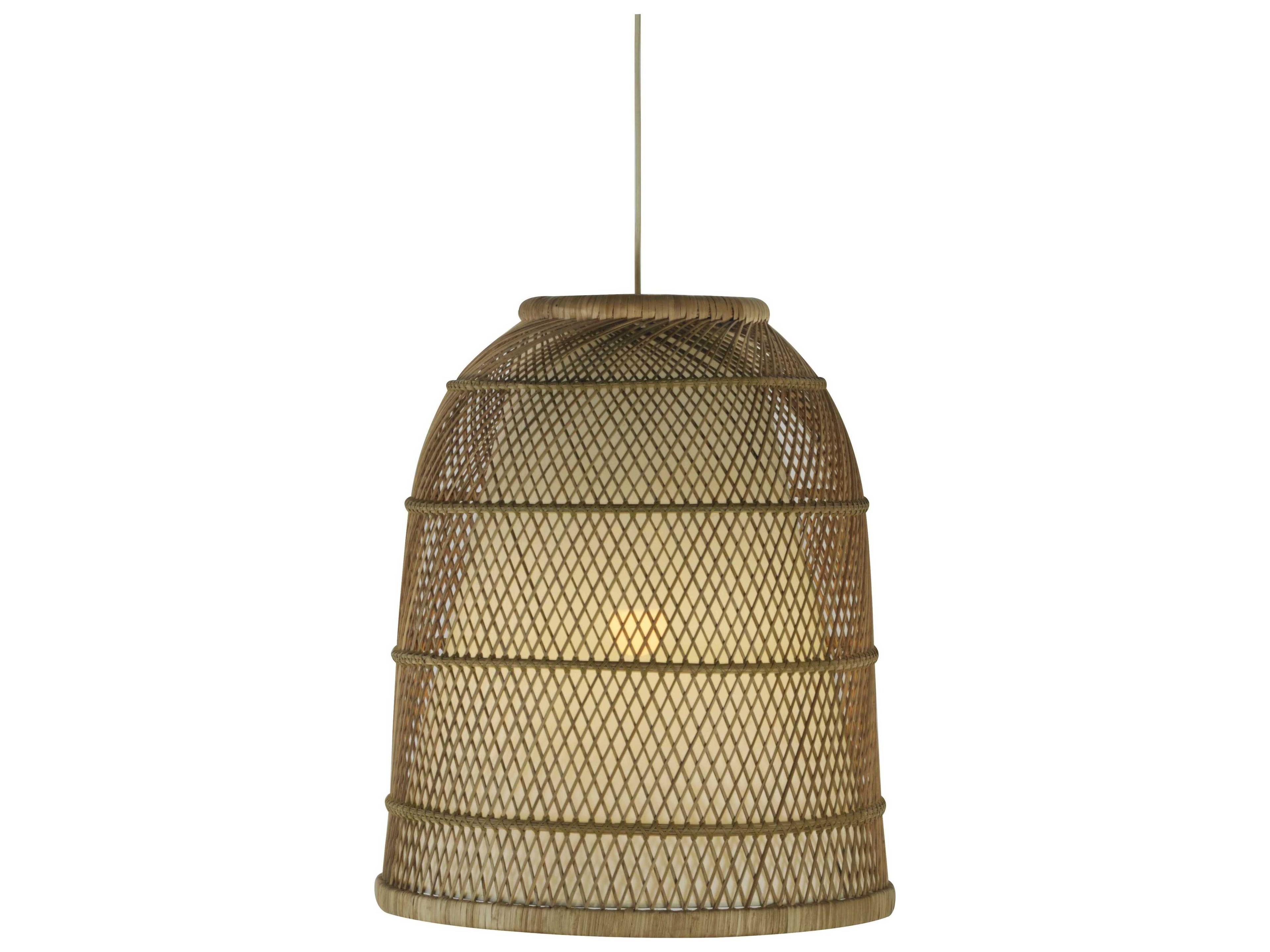 Bella Tall Pendant Light Natural Rattan